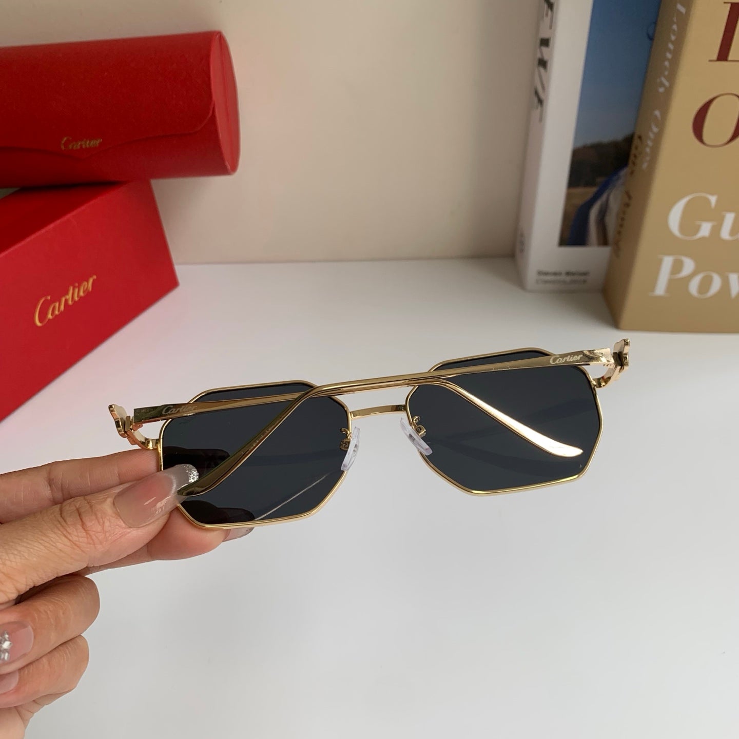 Cartier Metal Fashion Silver Lens Sunglasses for Men & Women - 465826 - detail image 8