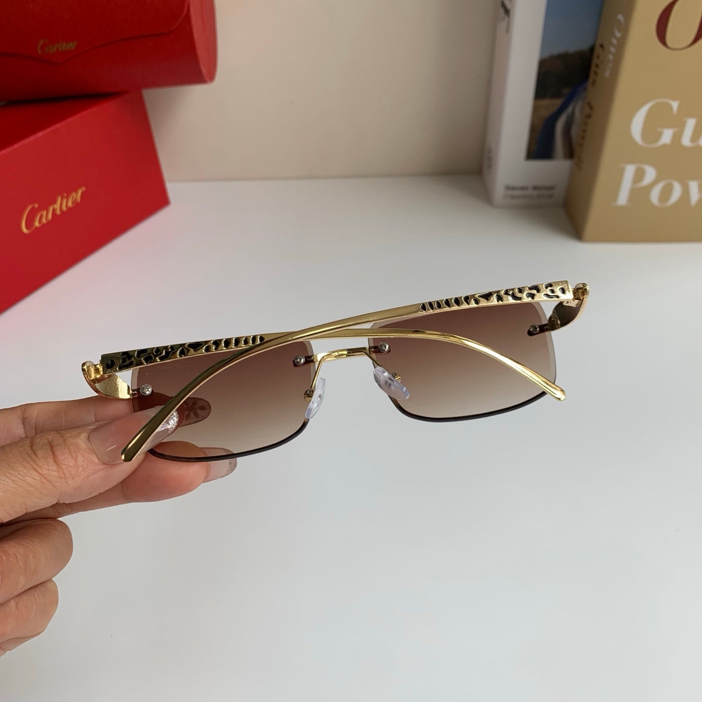 Cartier Square Silver Lens Sunglasses for Men & Women - 465881 - detail image 8