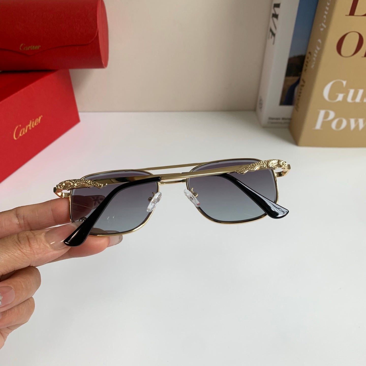 Cartier Metal Fashion Silver Lens Sunglasses for Men & Women - 465734 - detail image 8