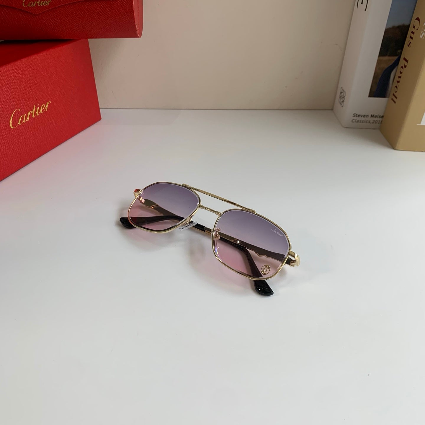 Cartier Metal Fashion Silver Lens Sunglasses for Men & Women - 465735 - detail image 3