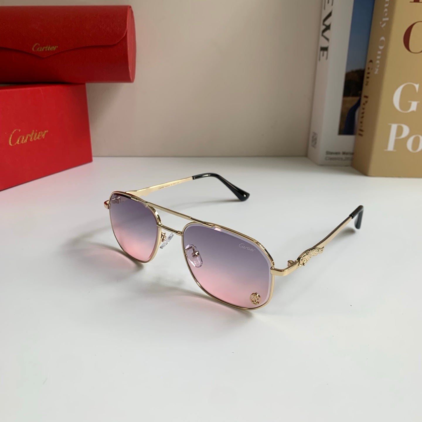 Cartier Metal Fashion Silver Lens Sunglasses for Men & Women - 465735 - detail image 2