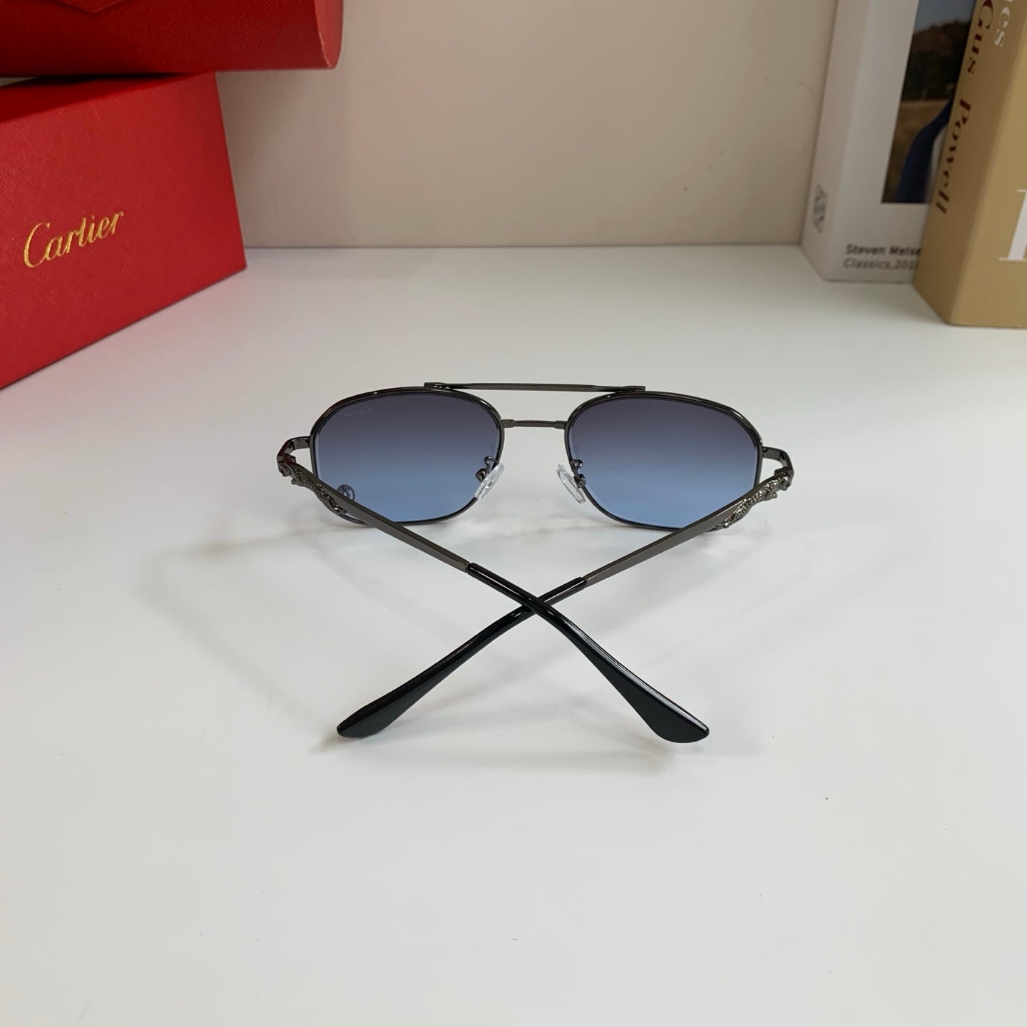 Cartier Metal Fashion Silver Lens Sunglasses for Men & Women - 465736 - detail image 8