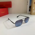 Cartier Metal Fashion Silver Lens Sunglasses for Men & Women - 465736