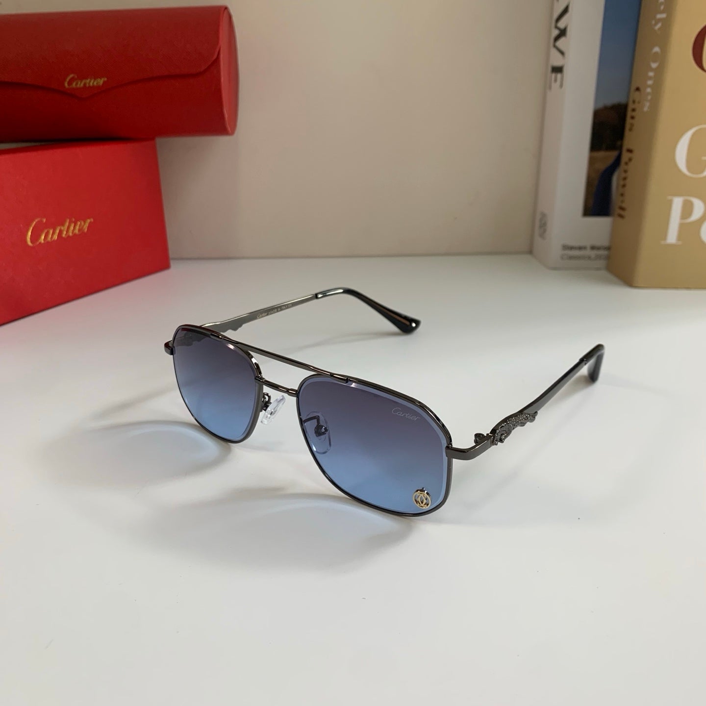Cartier Metal Fashion Silver Lens Sunglasses for Men & Women - 465736 - detail image 2