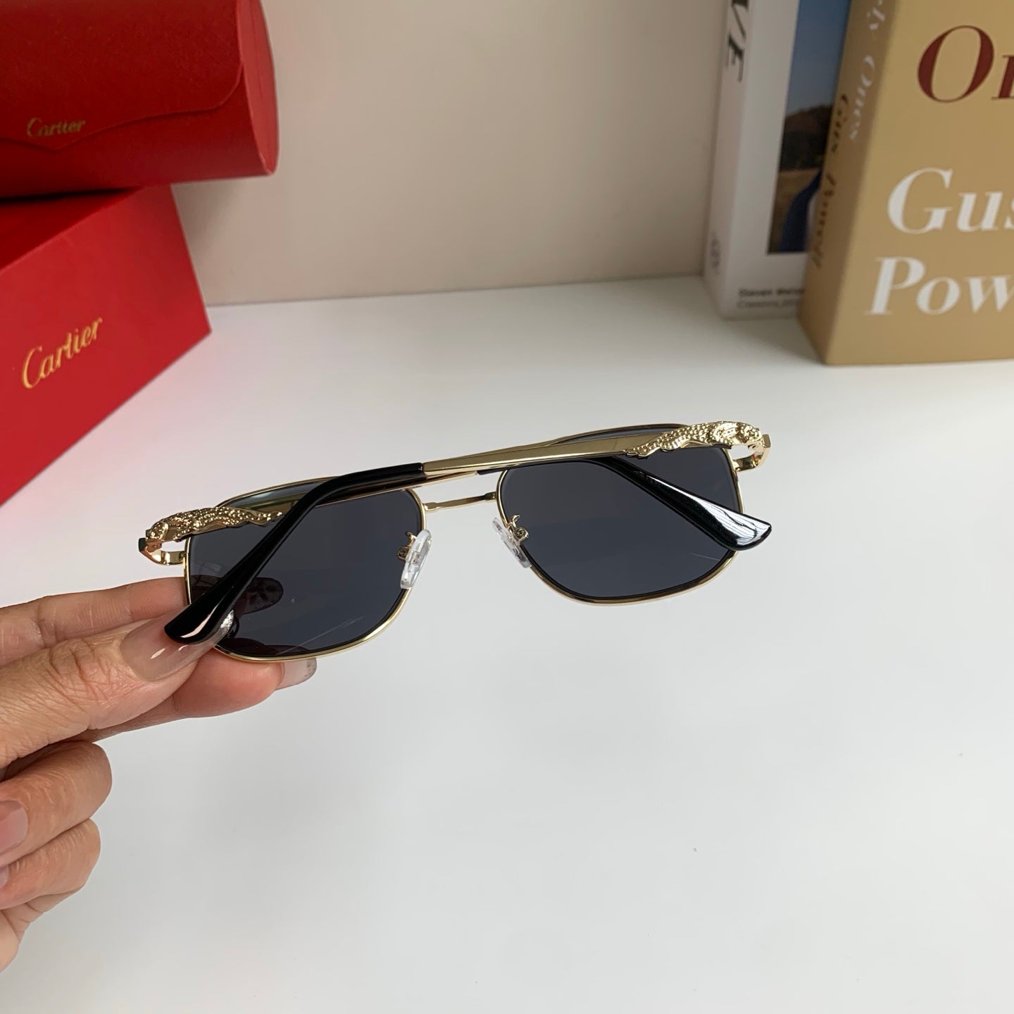 Cartier Metal Fashion Silver Lens Sunglasses for Men & Women - 465737 - detail image 8