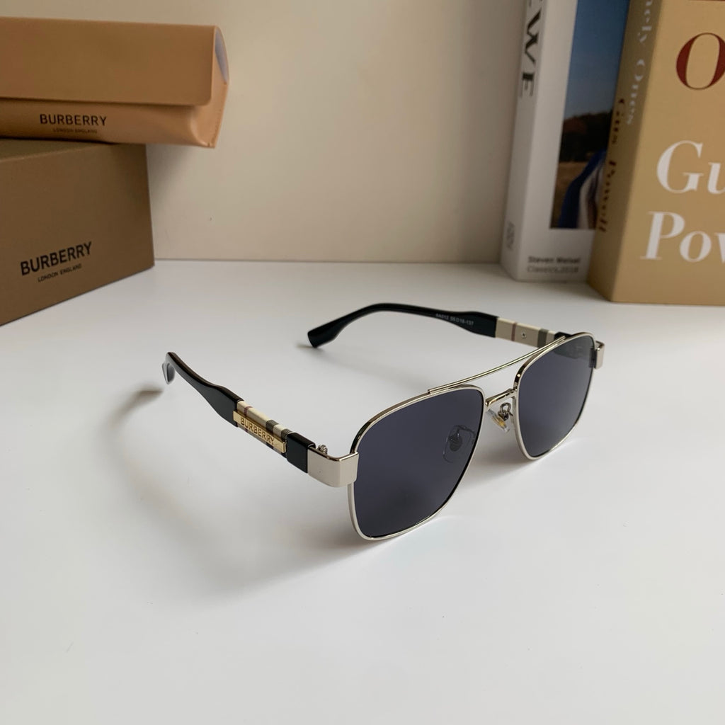 Burberry Metal Square Silver Lens Sunglasses for Men & Women - 399090