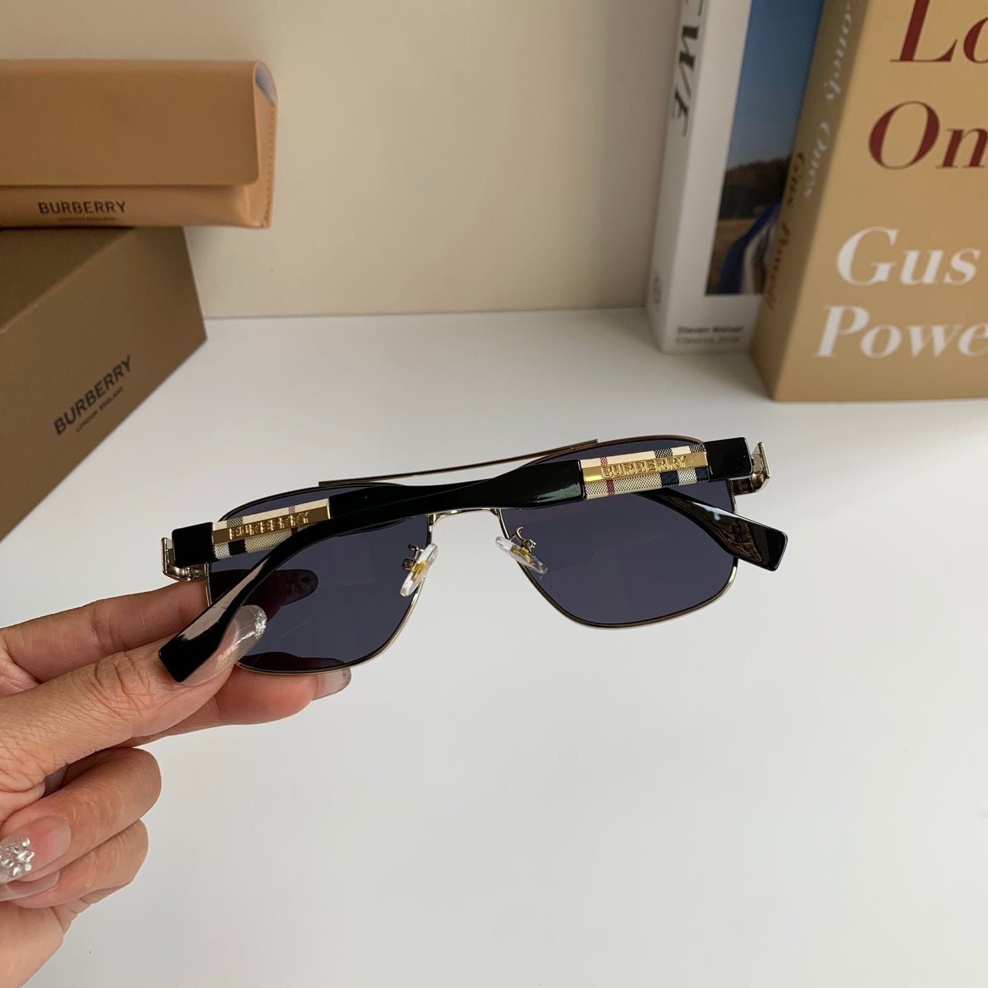 Burberry Metal Square Silver Lens Sunglasses for Men & Women - 487441 - detail image 7