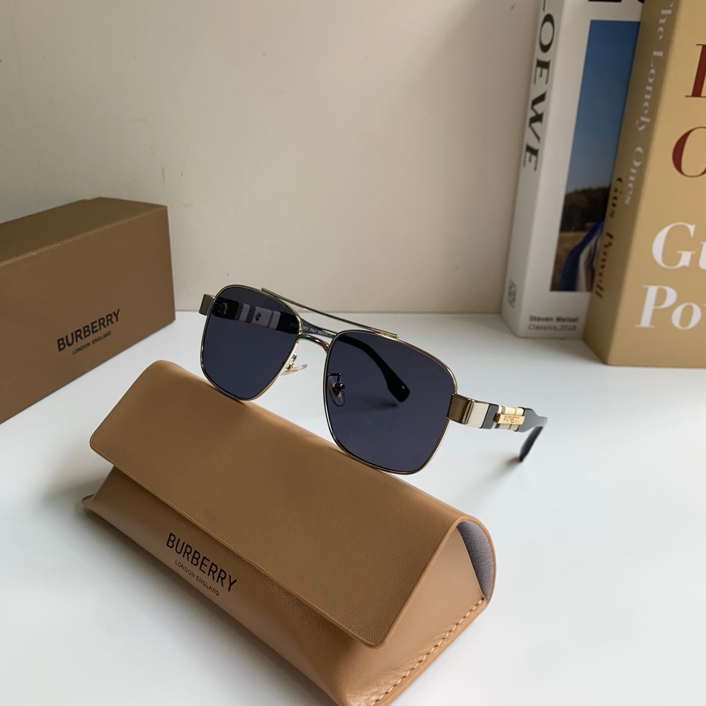 Burberry Metal Square Silver Lens Sunglasses for Men & Women - 487441 - detail image 5