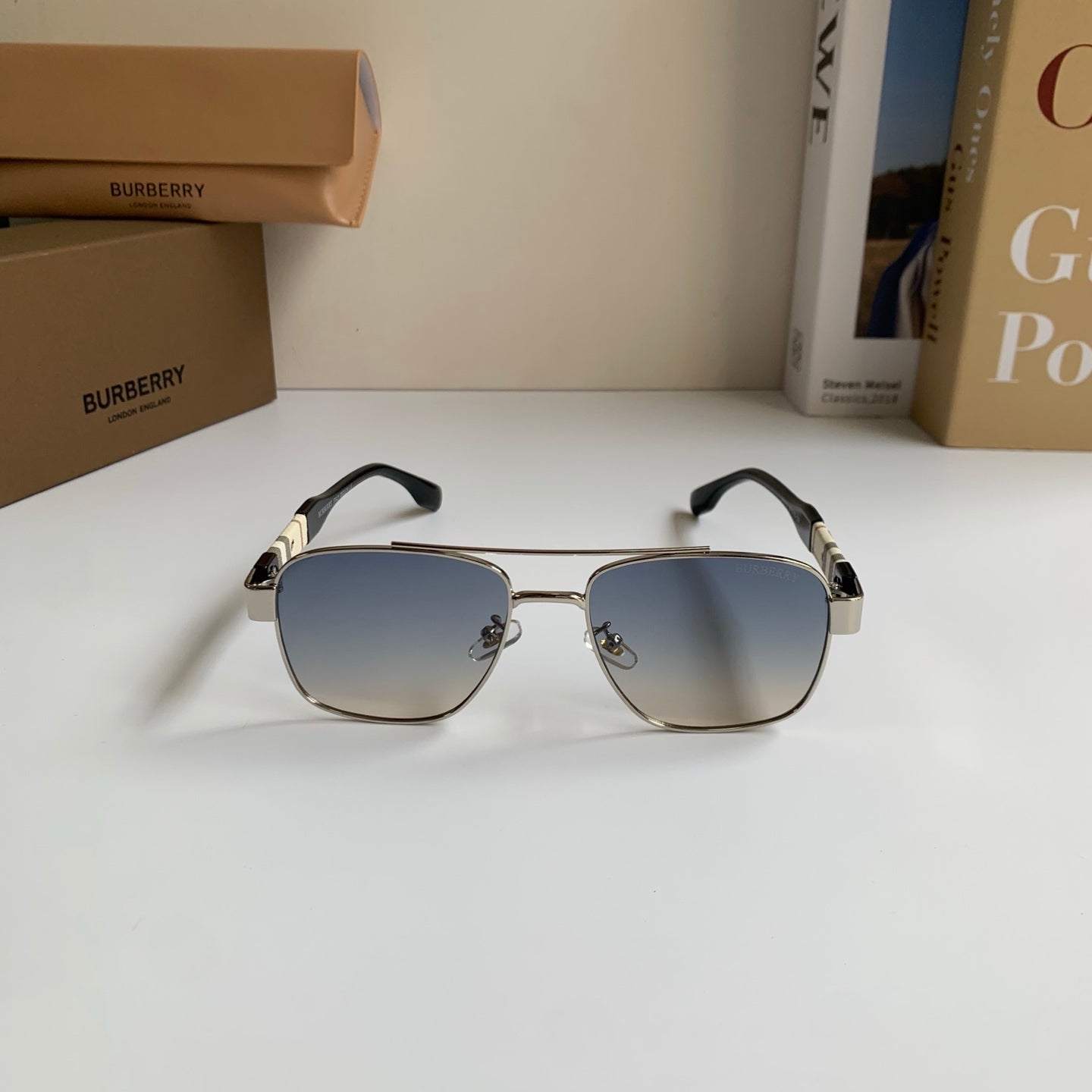 Burberry Metal Square Silver Lens Sunglasses for Men & Women - 487442 - detail image 3
