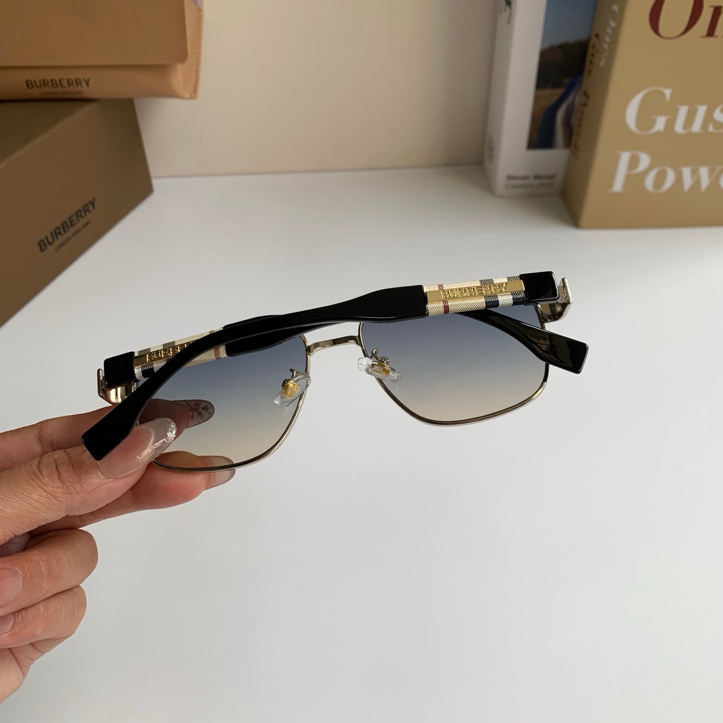 Burberry Metal Square Silver Lens Sunglasses for Men & Women - 399091 - detail image 7