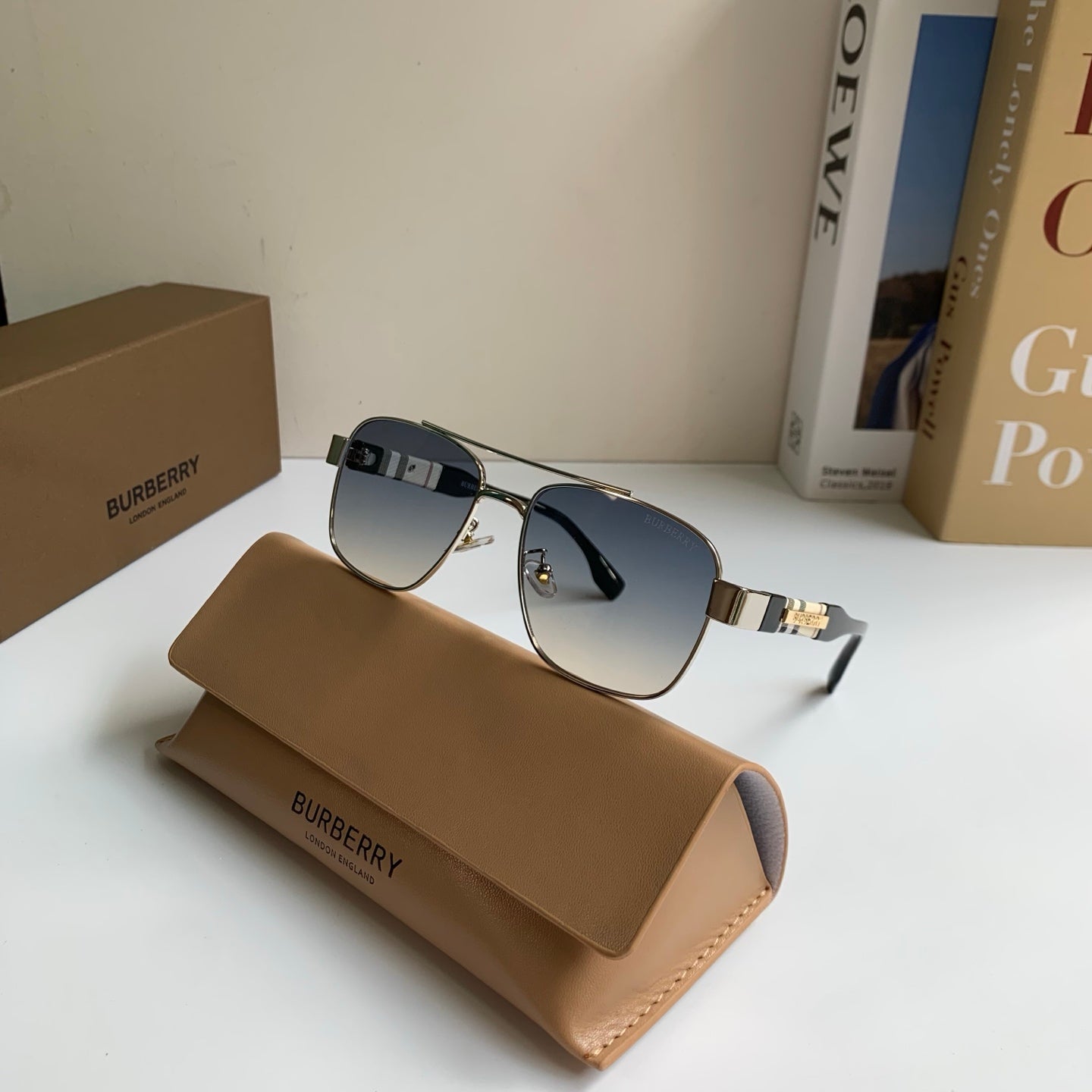 Burberry Metal Square Silver Lens Sunglasses for Men & Women - 487442 - detail image 5