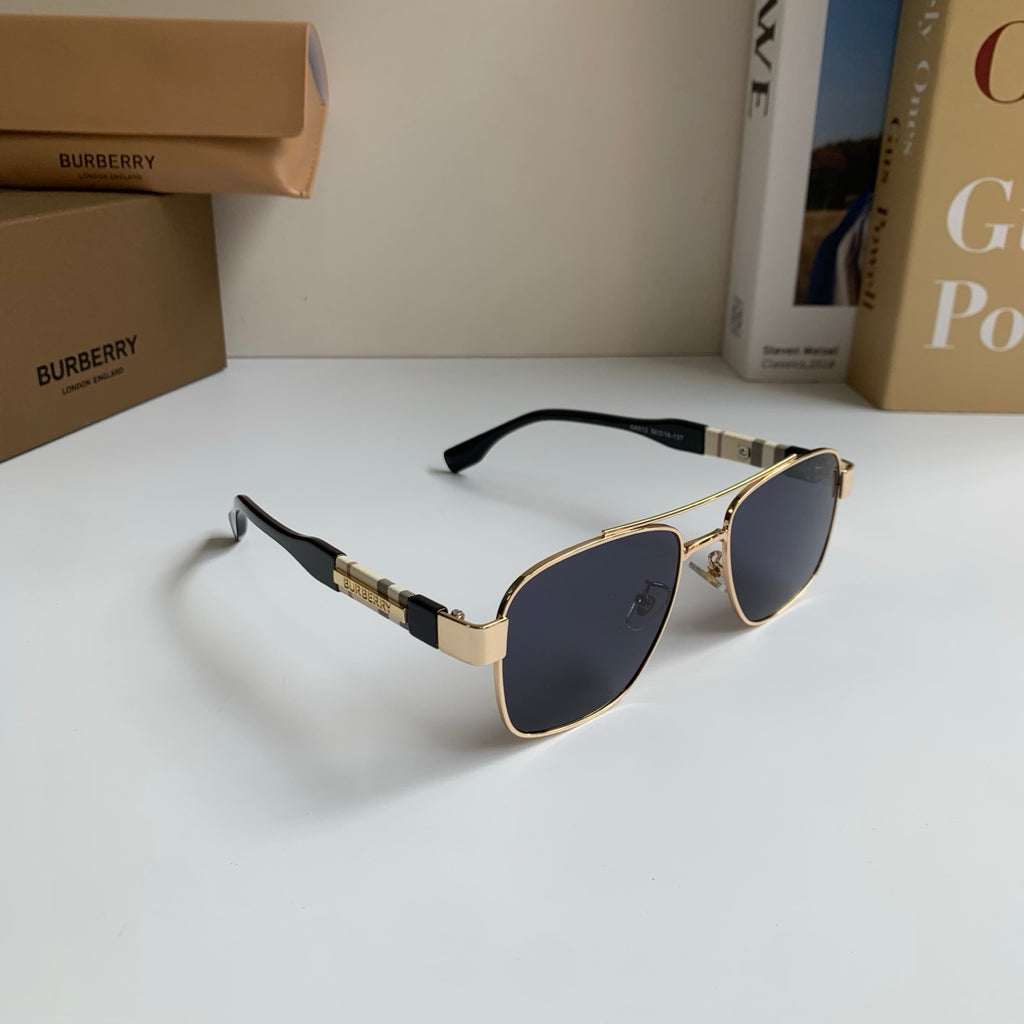 Burberry Metal Square Silver Lens Sunglasses for Men & Women - 487443