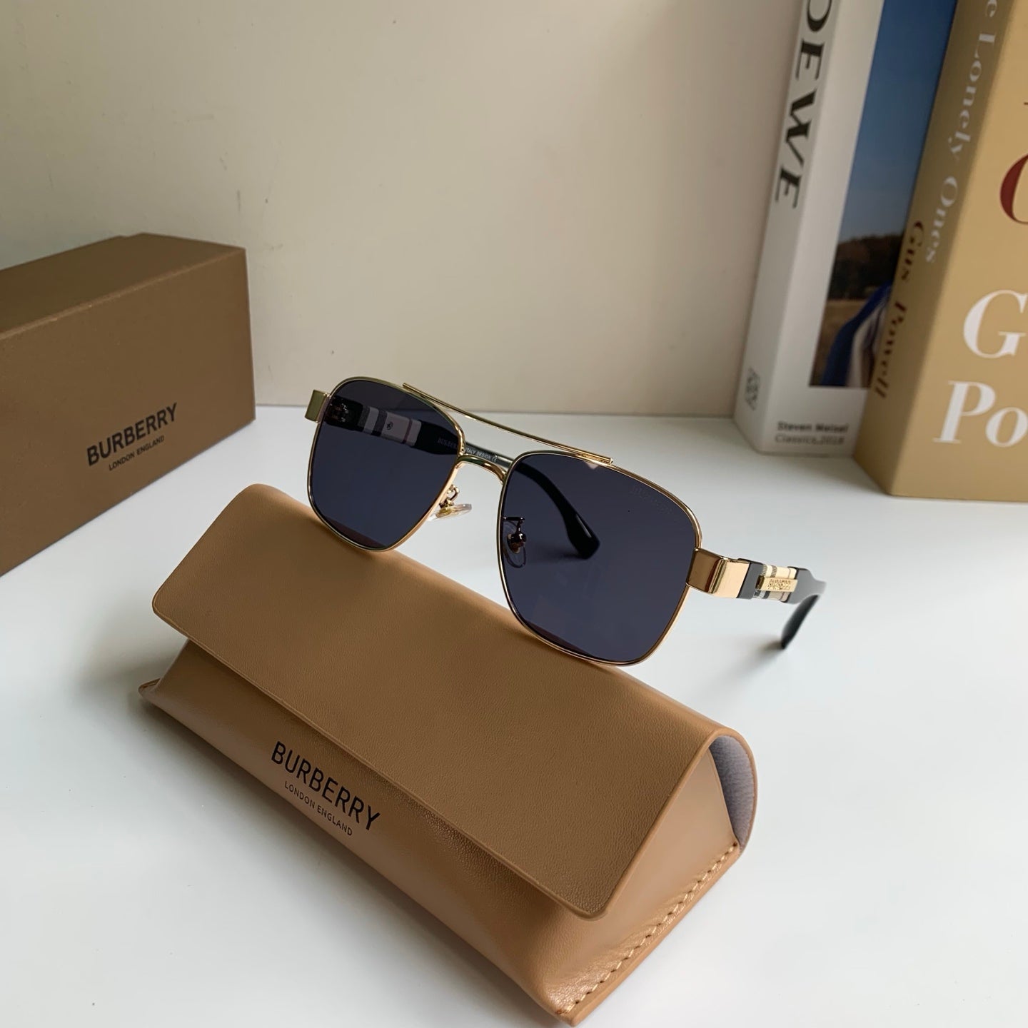 Burberry Metal Square Silver Lens Sunglasses for Men & Women - 487443 - detail image 4