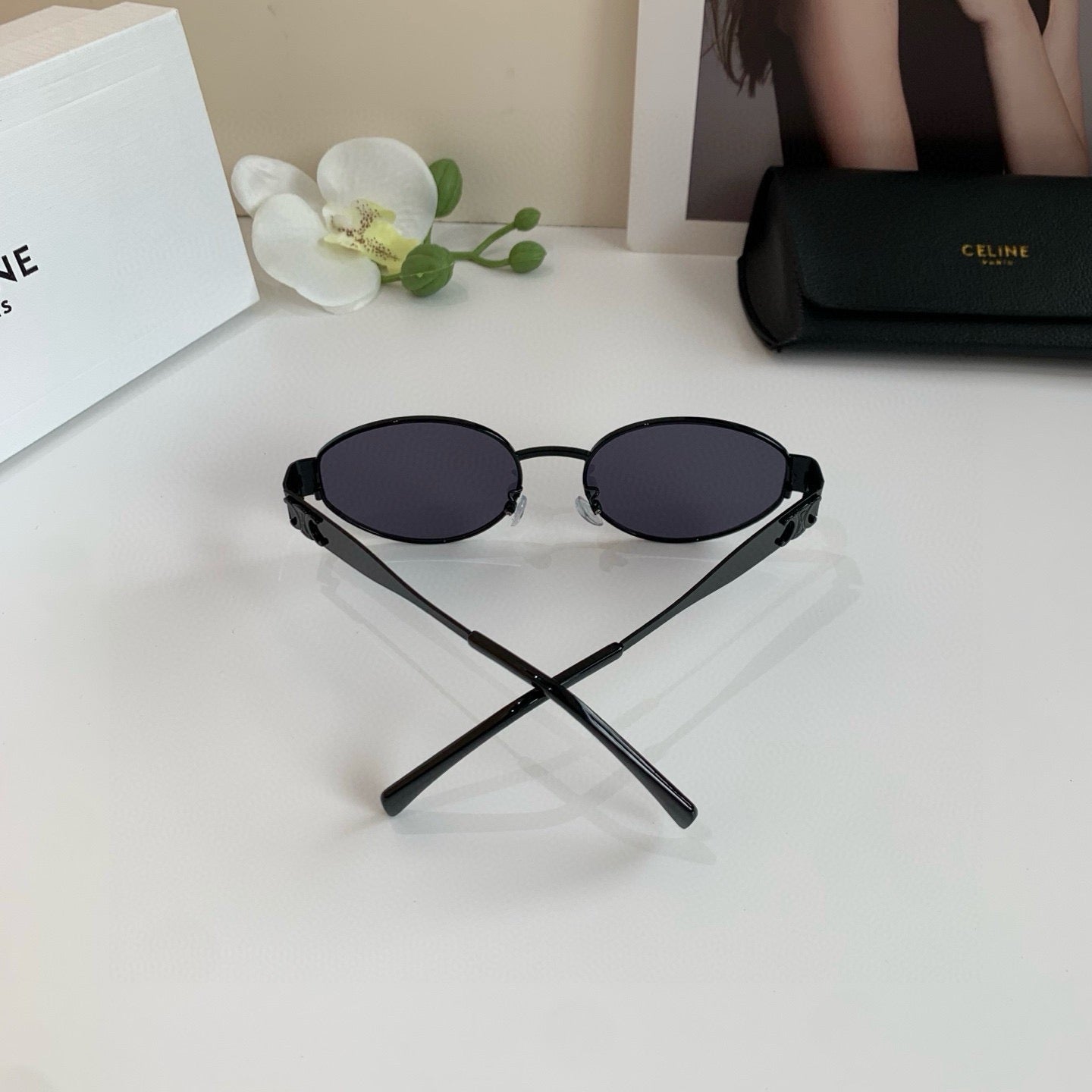 Celine Round Black Lens Sunglasses for Men & Women - detail image 3