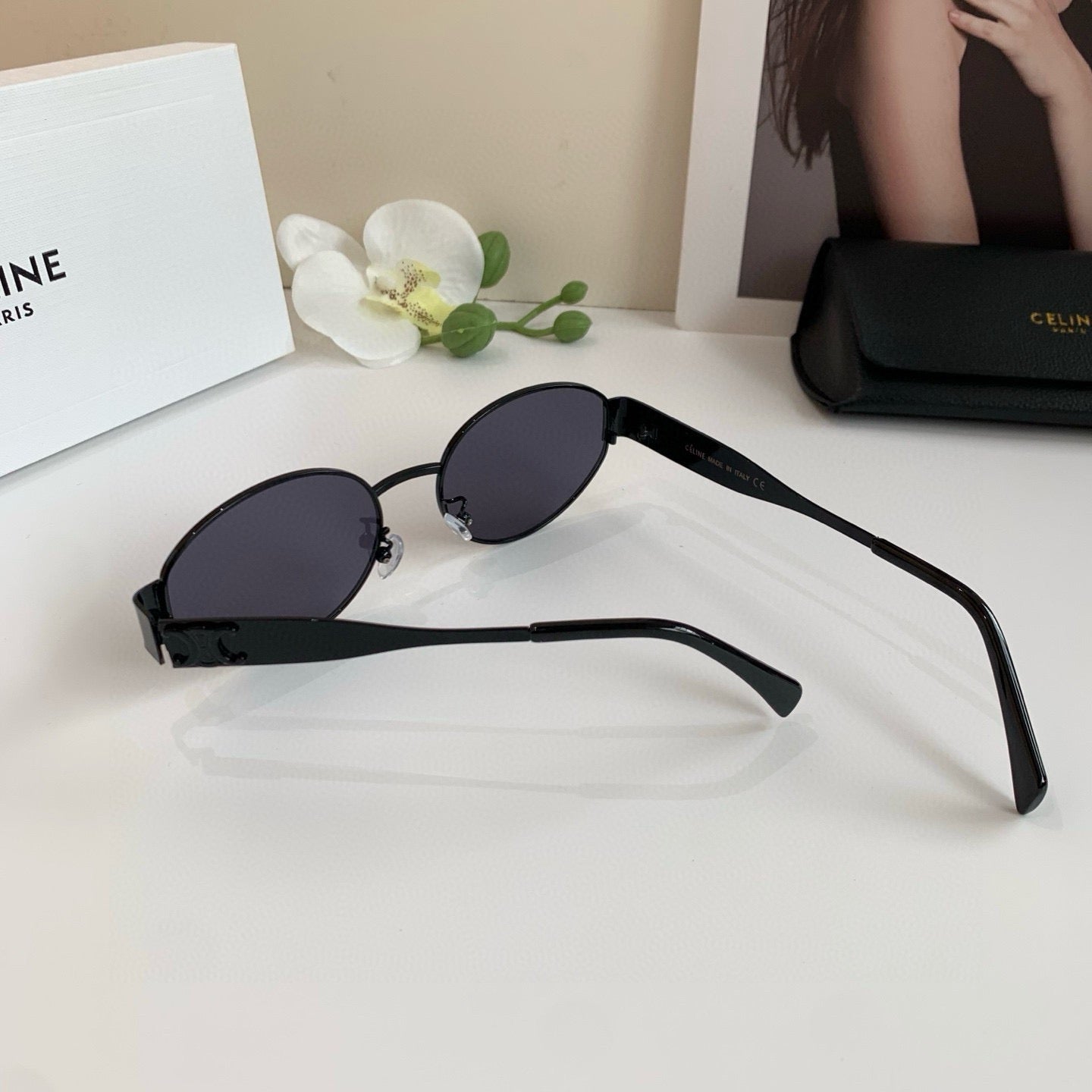 Celine Round Black Lens Sunglasses for Men & Women - detail image 2