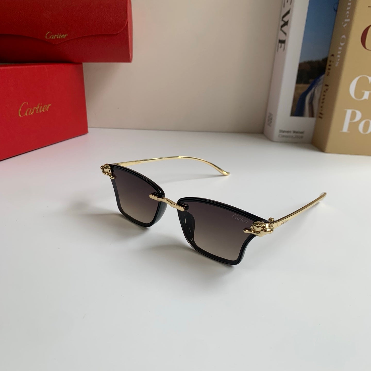 Cartier Lightweight Rimless Silver Lens Sunglasses for Men & Women - 487393 - detail image 2