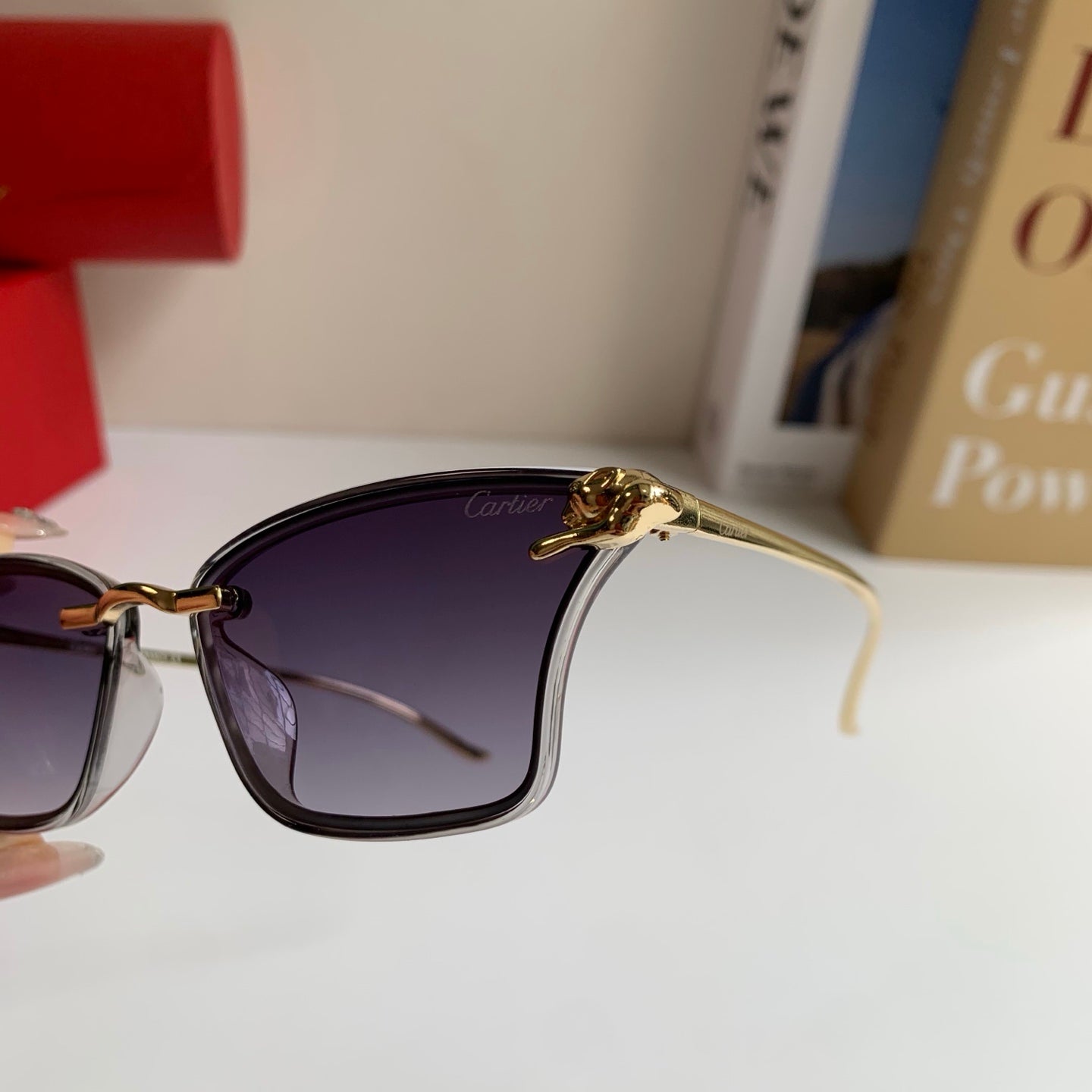 Cartier Lightweight Rimless Silver Lens Sunglasses for Men & Women - 487395 - detail image 8