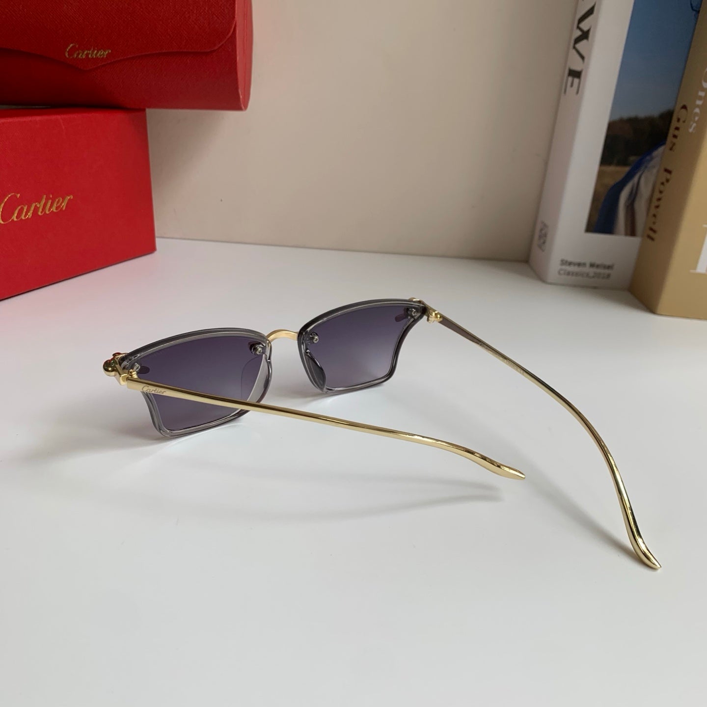 Cartier Lightweight Rimless Silver Lens Sunglasses for Men & Women - 487395 - detail image 6