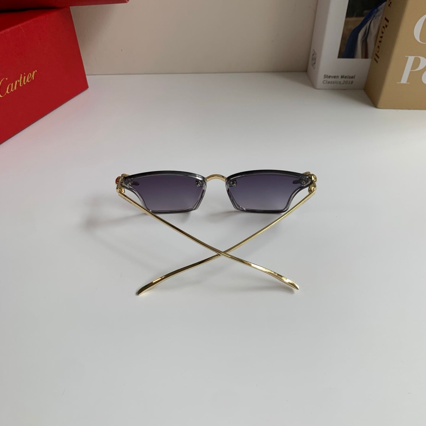 Cartier Lightweight Rimless Silver Lens Sunglasses for Men & Women - 487395 - detail image 9