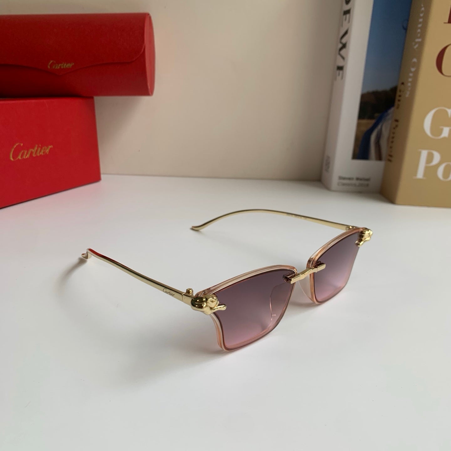 Cartier Lightweight Rimless Silver Lens Sunglasses for Men & Women - 487396