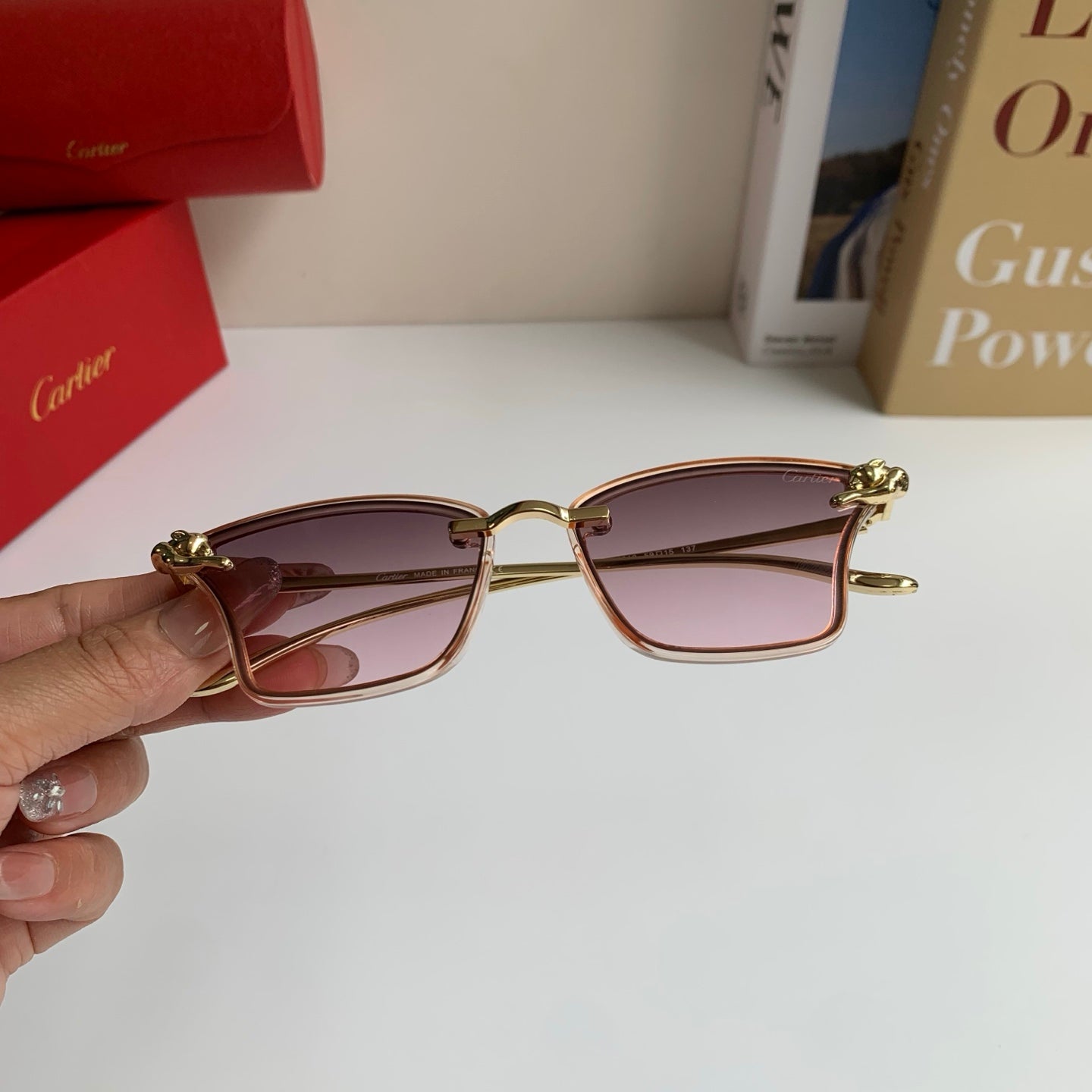 Cartier Lightweight Rimless Silver Lens Sunglasses for Men & Women - 487396 - detail image 4