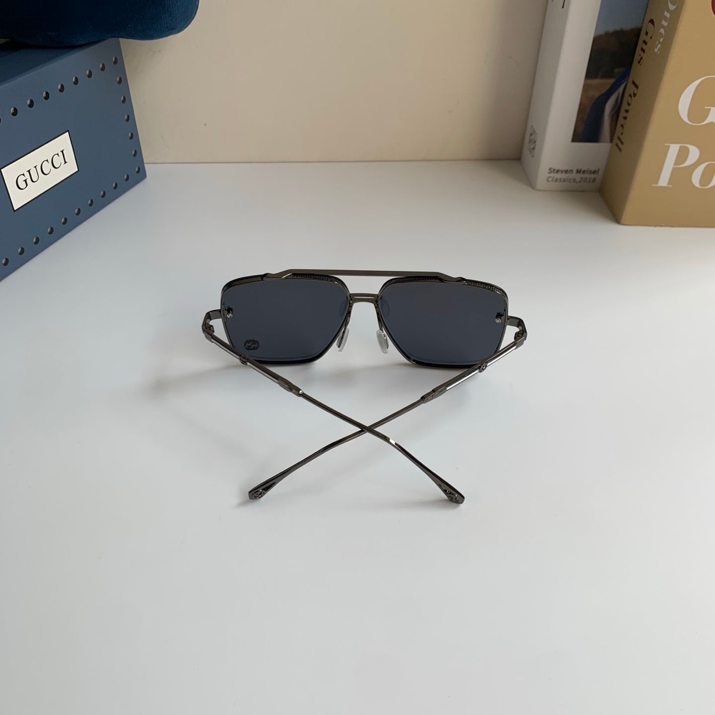 Gucci Metal Square Silver Lens Sunglasses for Men & Women - 486420 - detail image 9