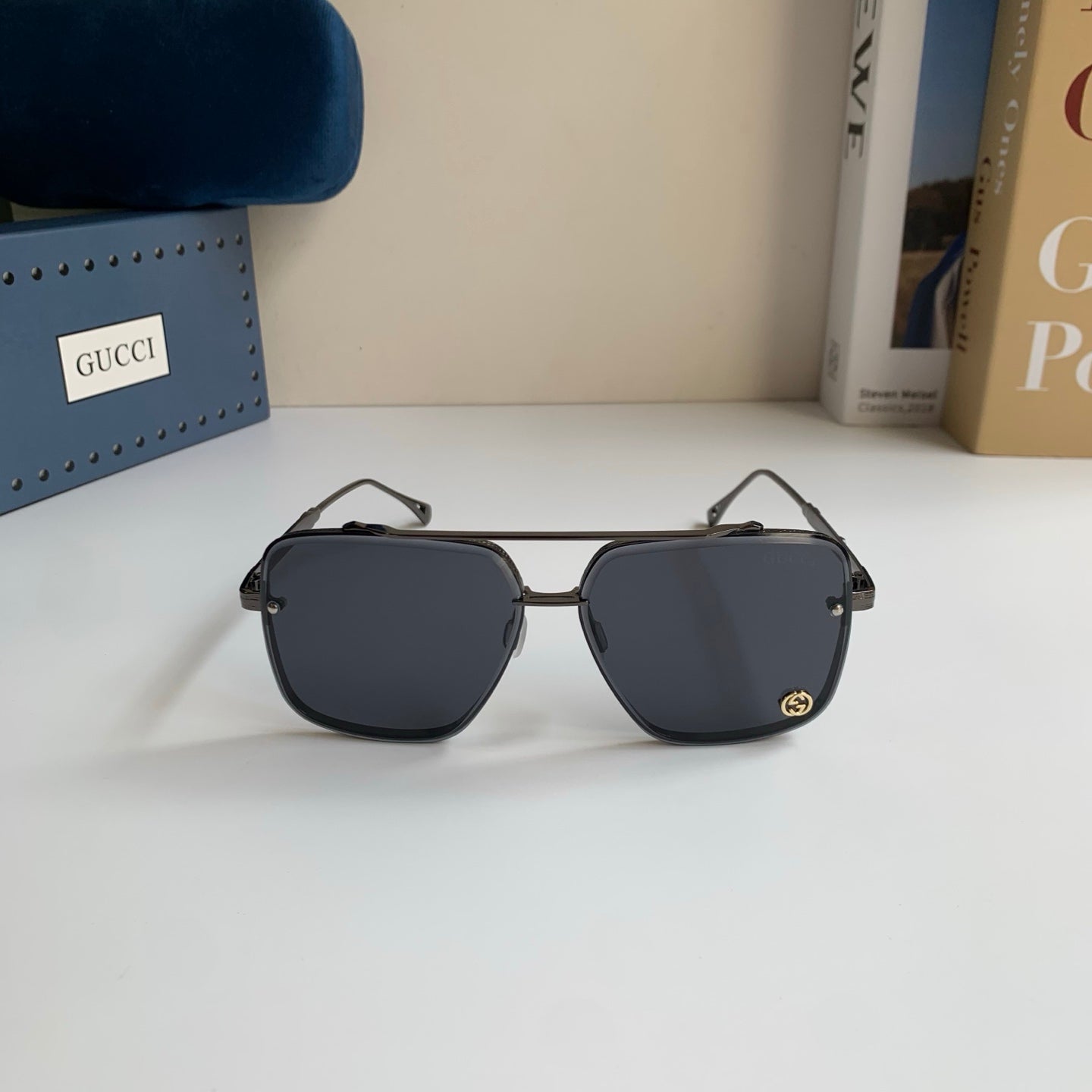 Gucci Metal Square Silver Lens Sunglasses for Men & Women - 486420 - detail image 5