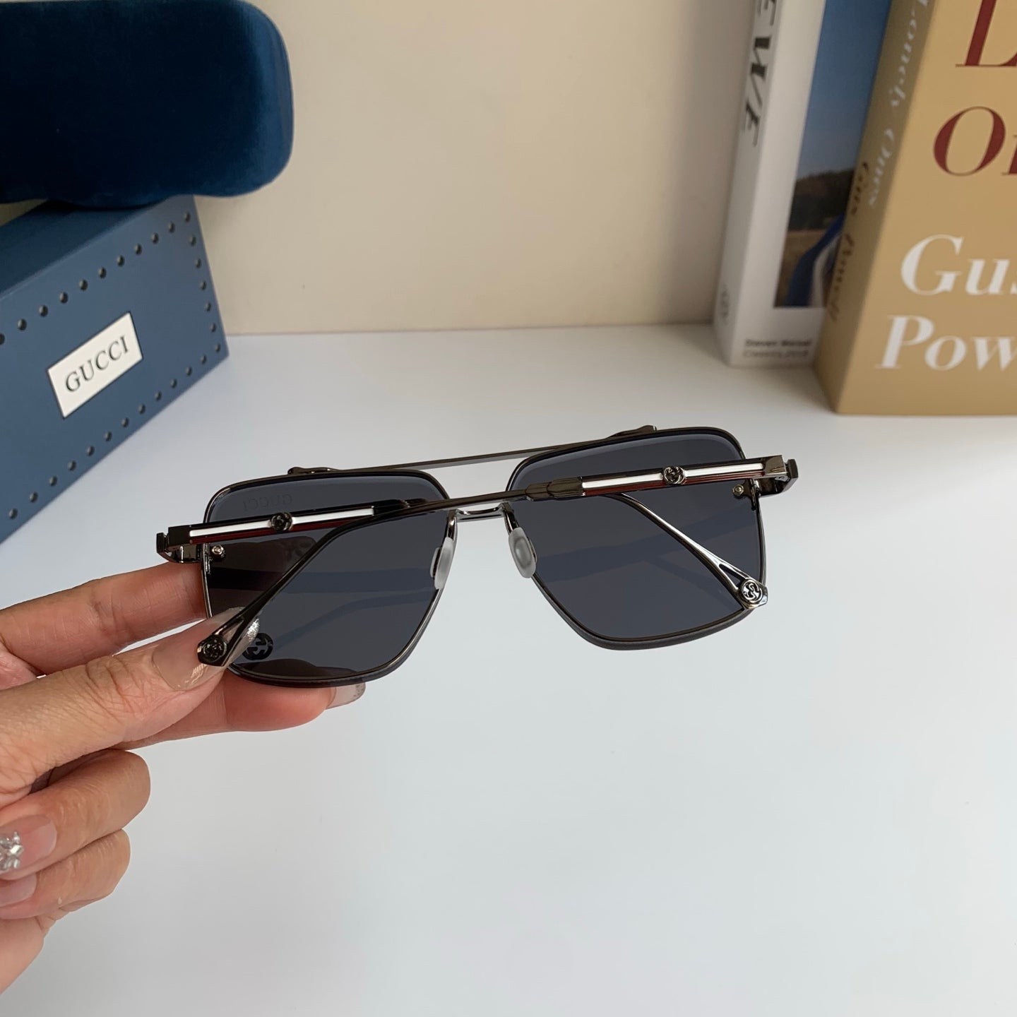Gucci Metal Square Silver Lens Sunglasses for Men & Women - 486420 - detail image 8