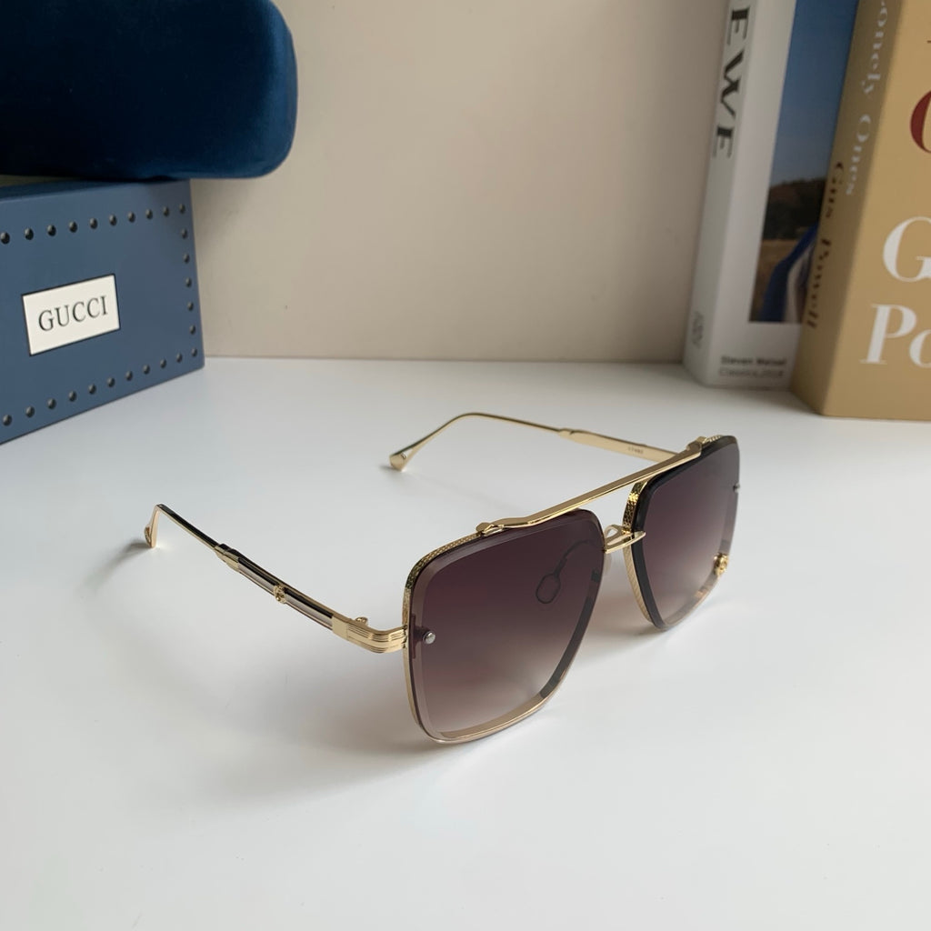 Gucci Metal Square Silver Lens Sunglasses for Men & Women - 486421