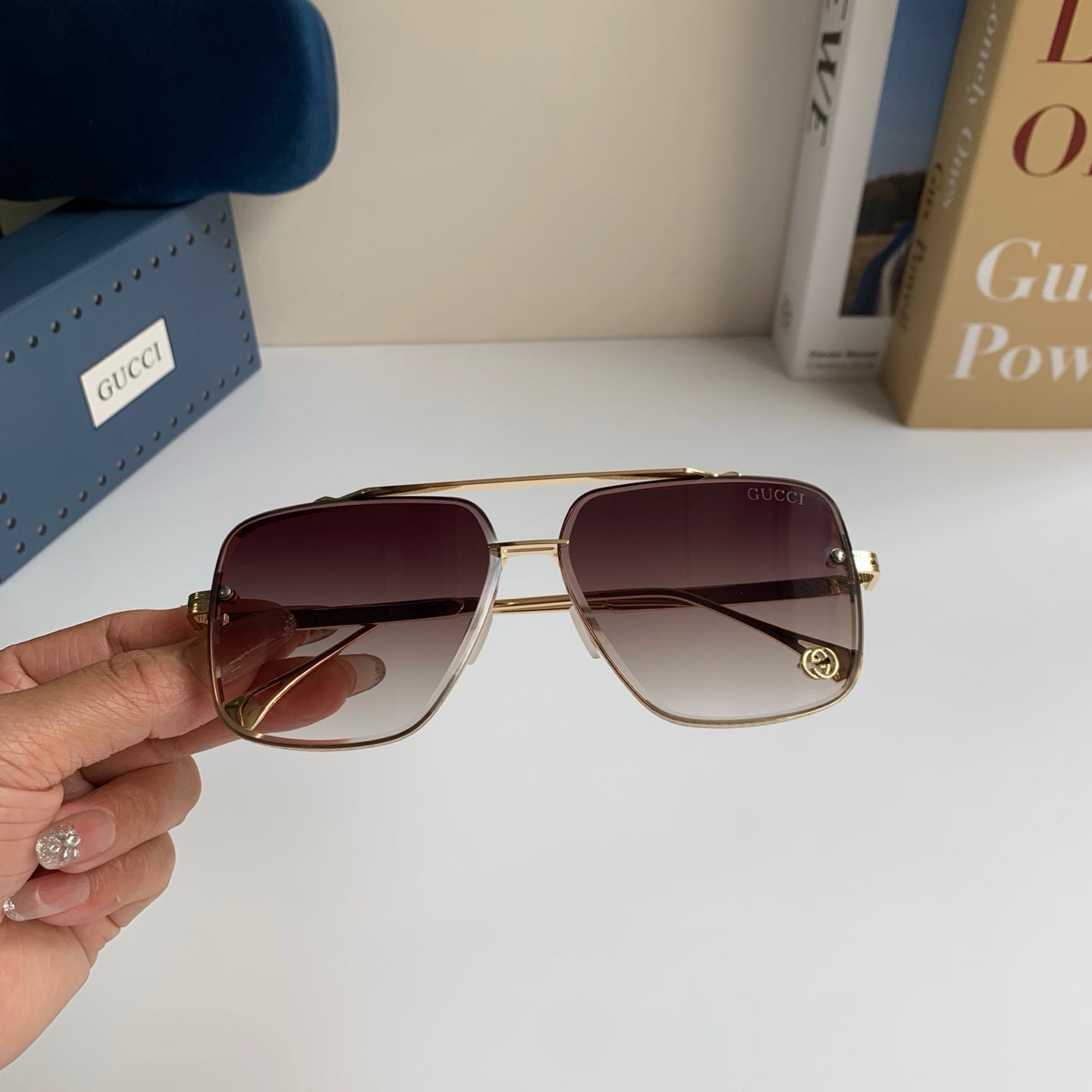 Gucci Metal Square Silver Lens Sunglasses for Men & Women - 486421 - detail image 3