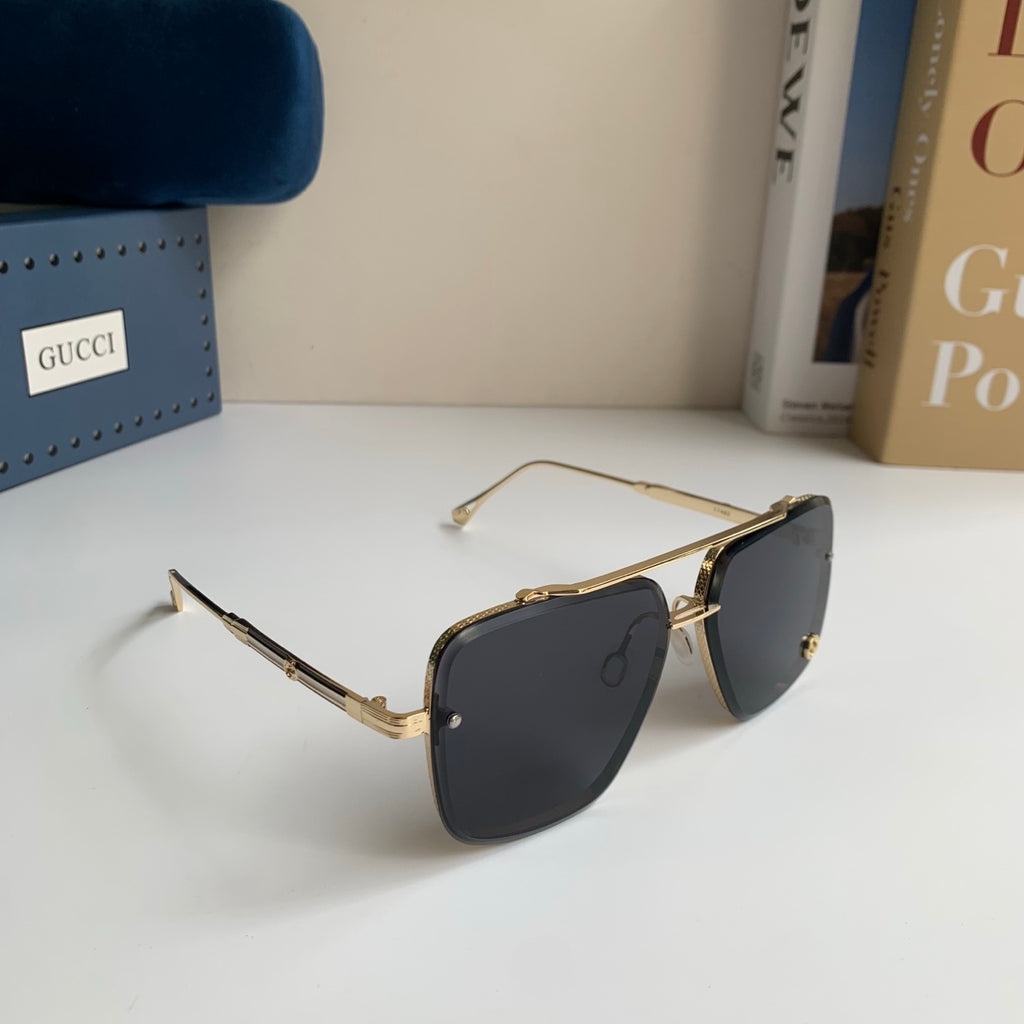 Gucci Metal Square Silver Lens Sunglasses for Men & Women - 486422