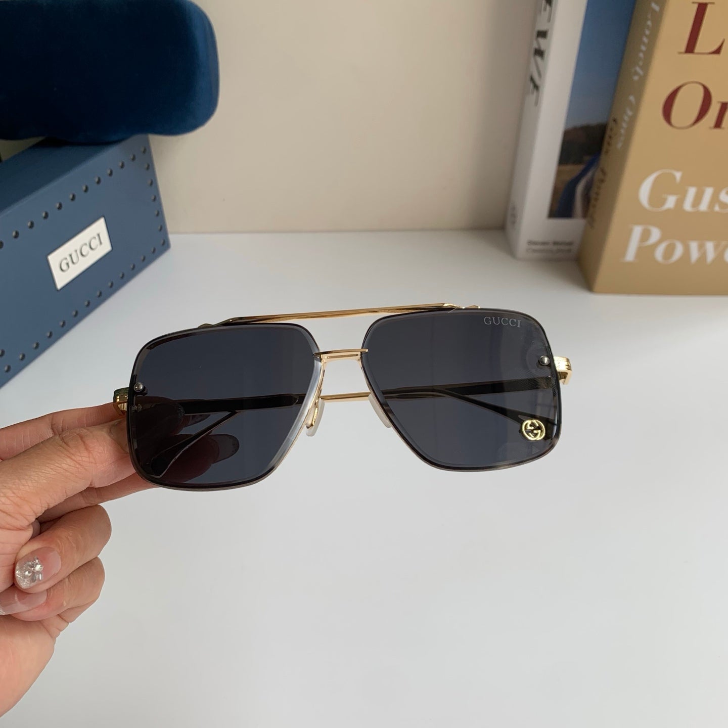 Gucci Metal Square Silver Lens Sunglasses for Men & Women - 486422 - detail image 4