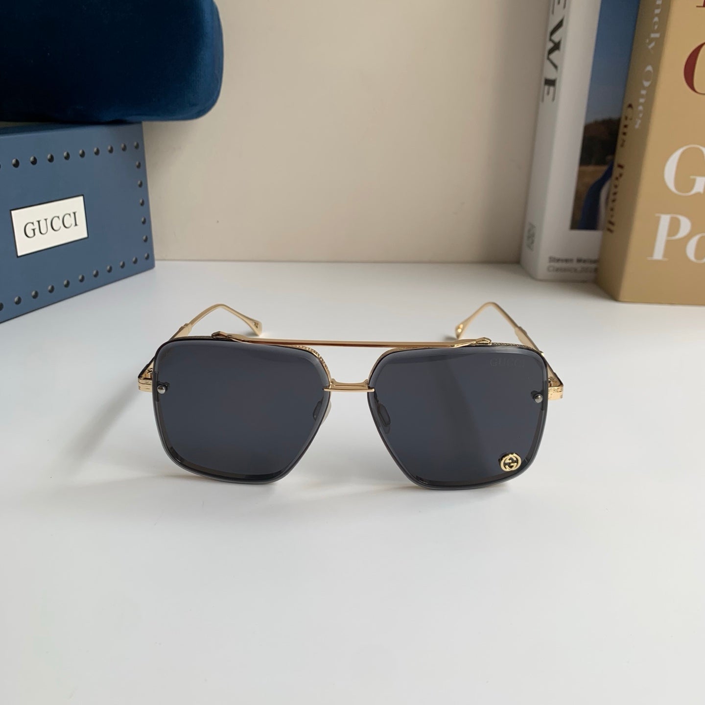 Gucci Metal Square Silver Lens Sunglasses for Men & Women - 486422 - detail image 3