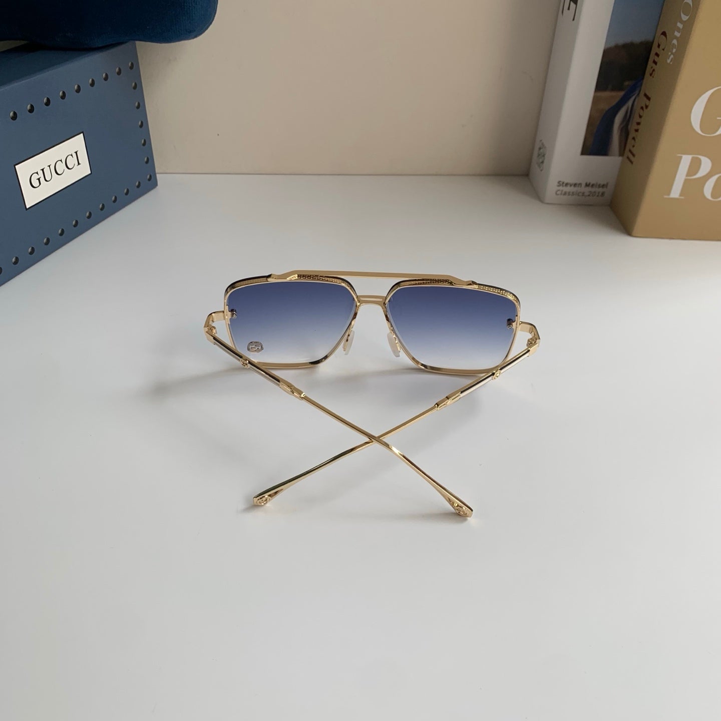 Gucci Metal Square Silver Lens Sunglasses for Men & Women - 486423 - detail image 6