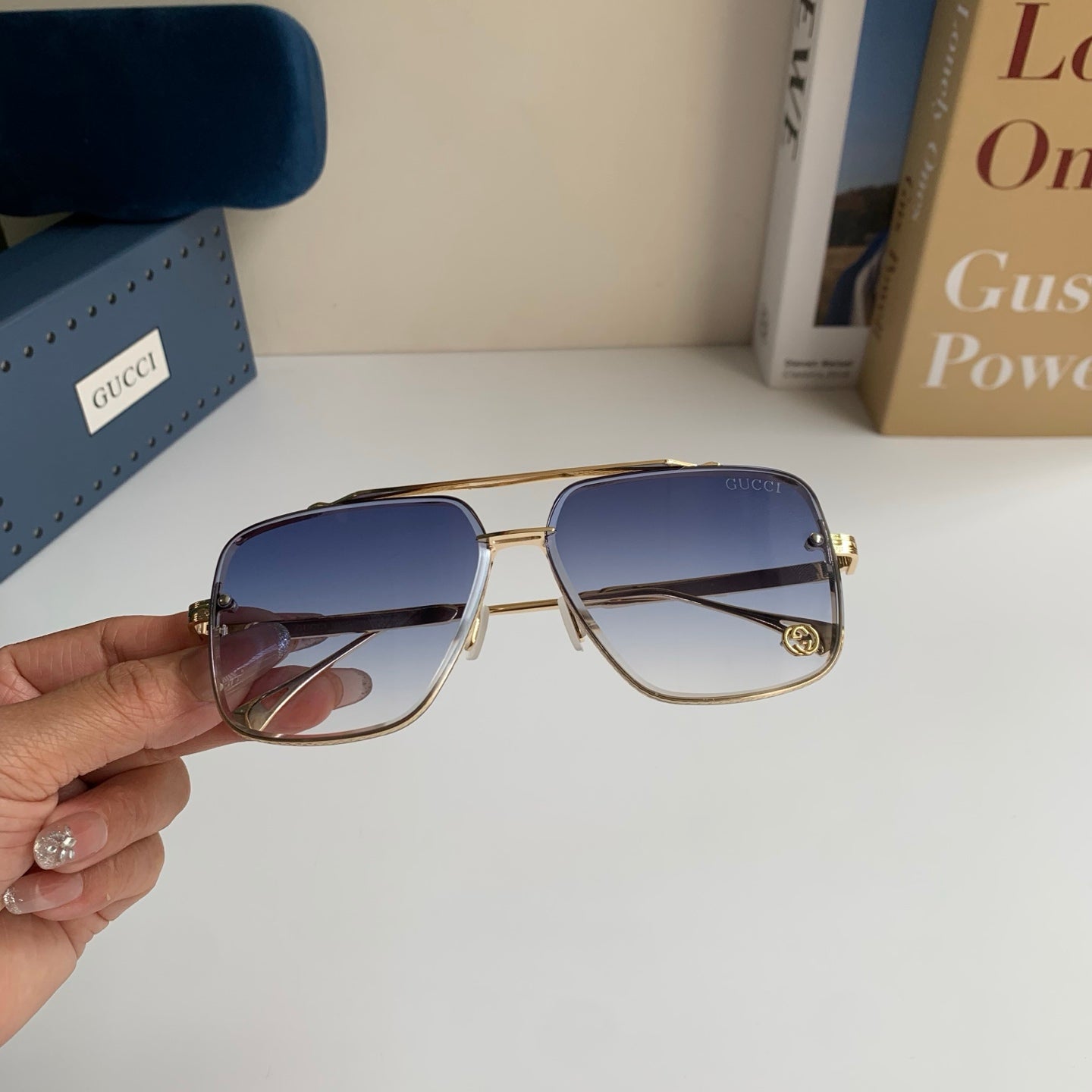 Gucci Metal Square Silver Lens Sunglasses for Men & Women - 486423 - detail image 4