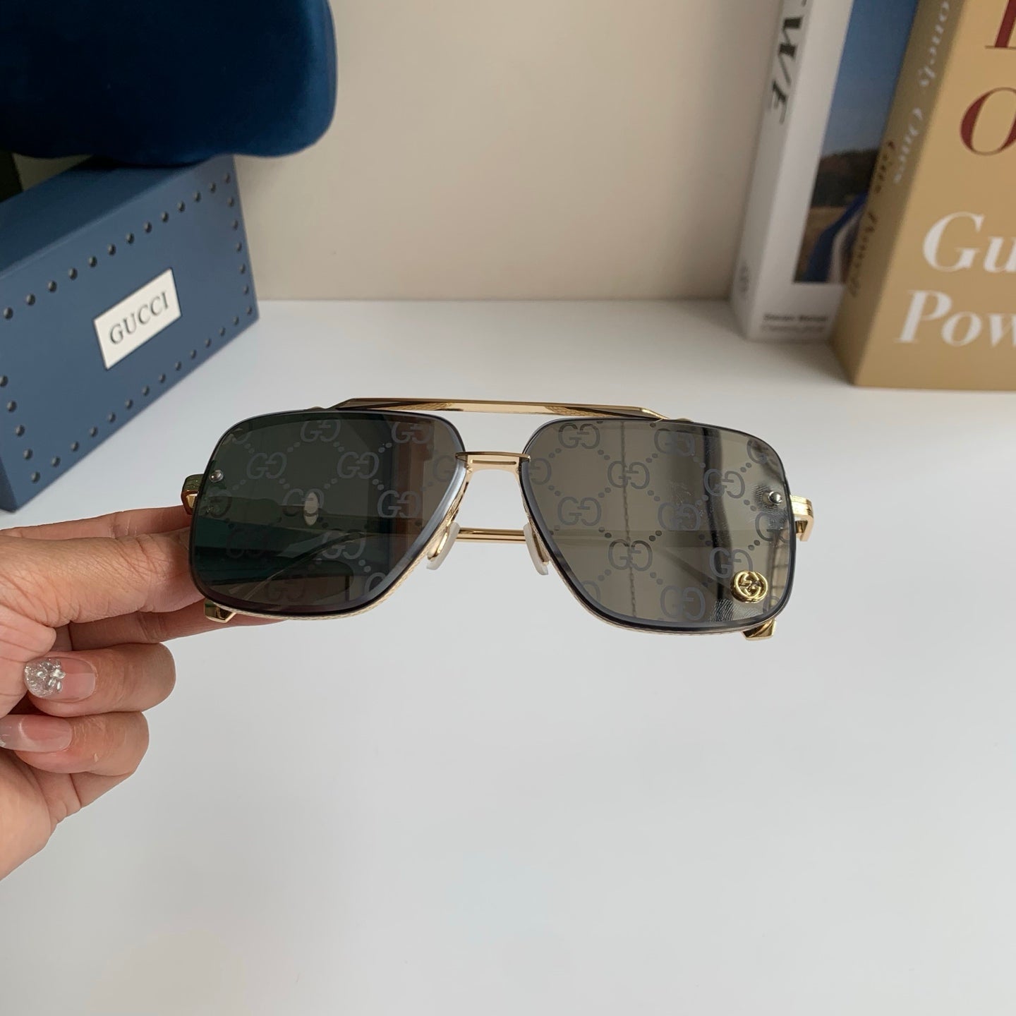 Gucci Metal Square Silver Lens Sunglasses for Men & Women - 486424 - detail image 3