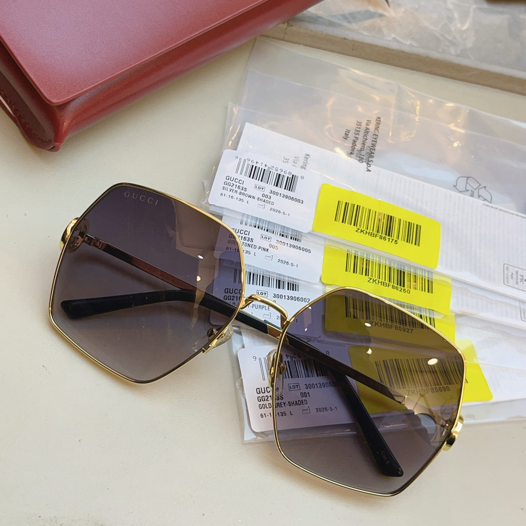 Gucci GG2163S Fashion Black Lens Sunglasses for Men & Women