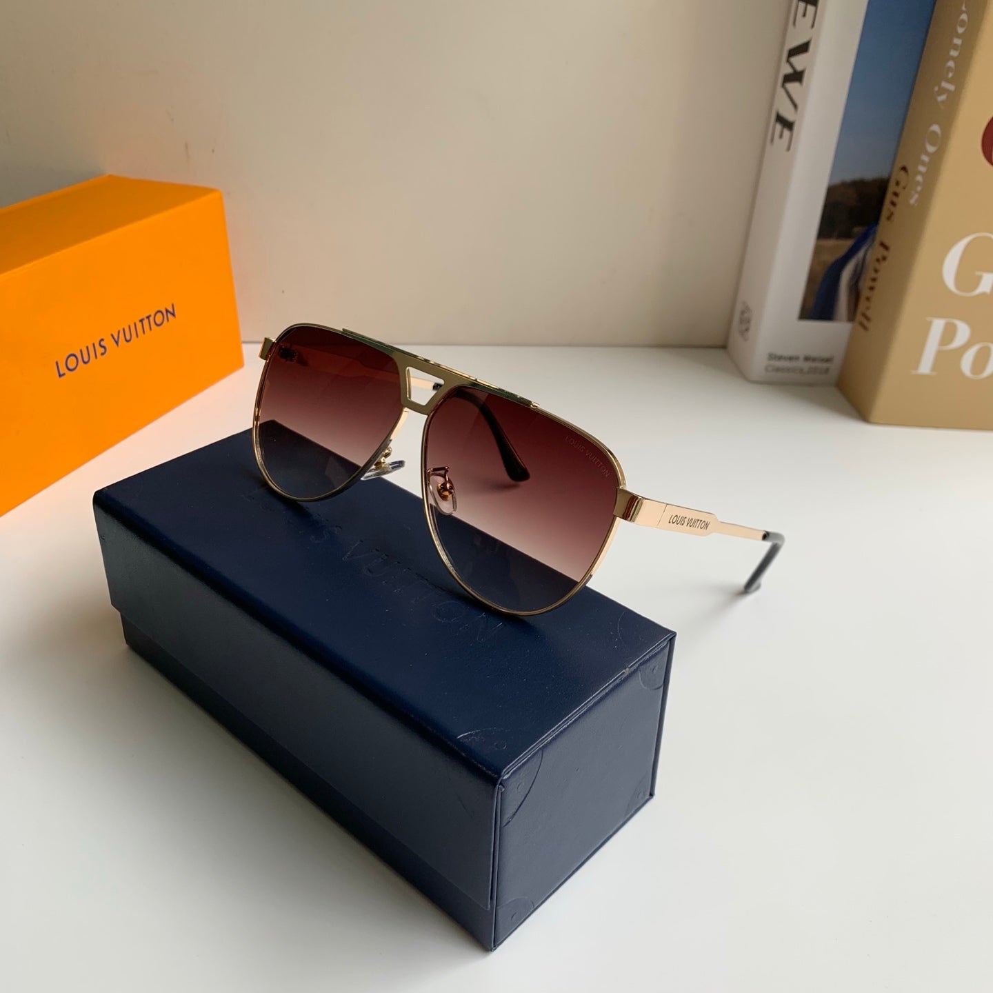 Louis Vuitton Metal Aviator Red Lens Sunglasses for Men & Women - detail image 5