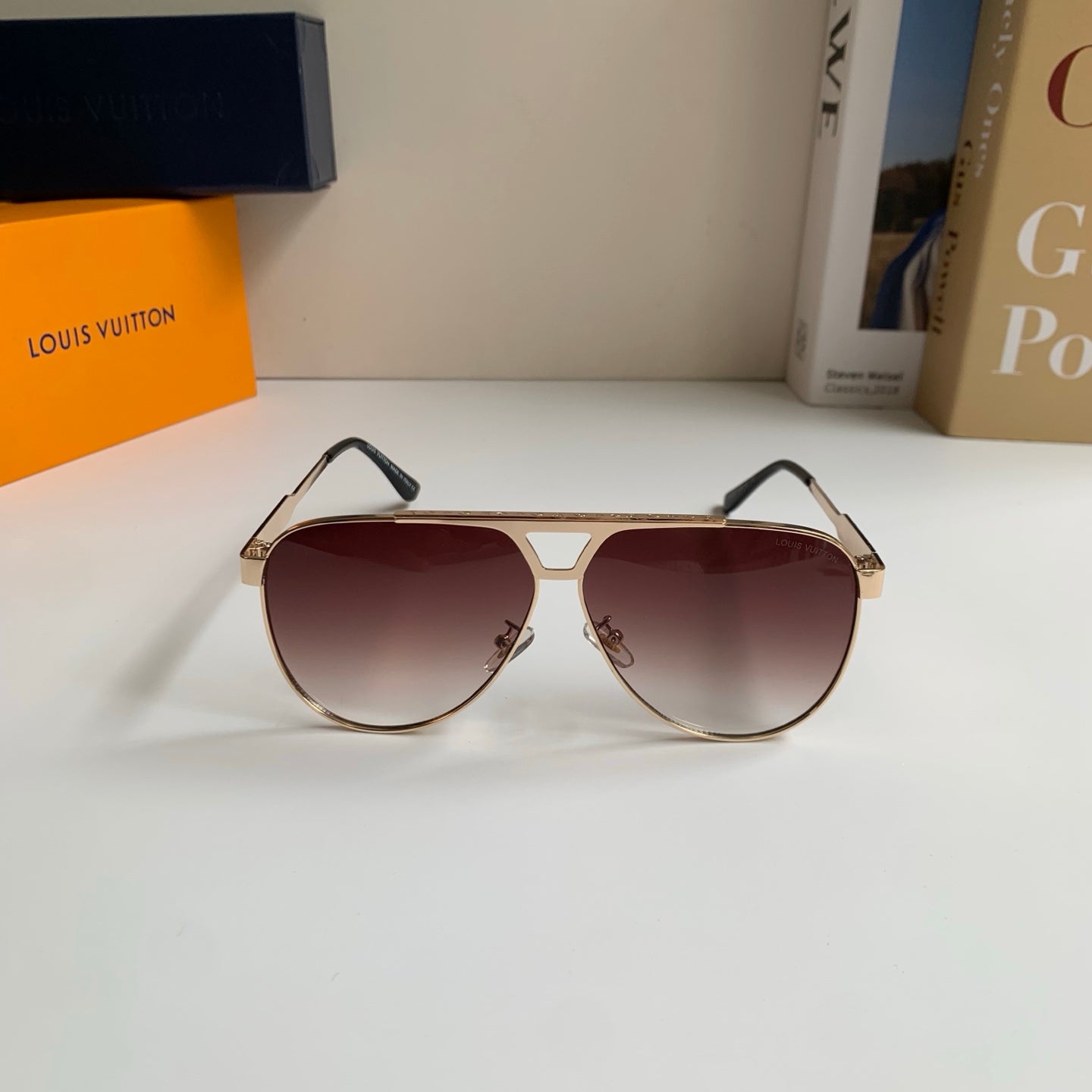 Louis Vuitton Metal Aviator Red Lens Sunglasses for Men & Women - detail image 3
