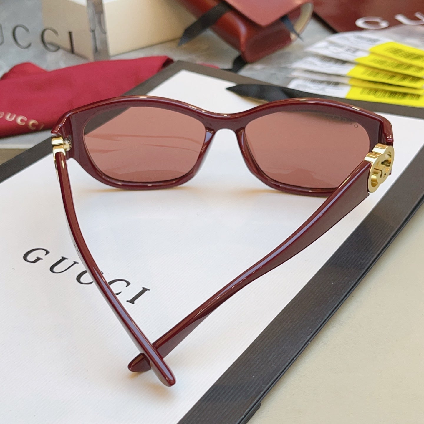 Gucci GG1826SK Fashion Red Lens Sunglasses for Men & Women - detail image 3