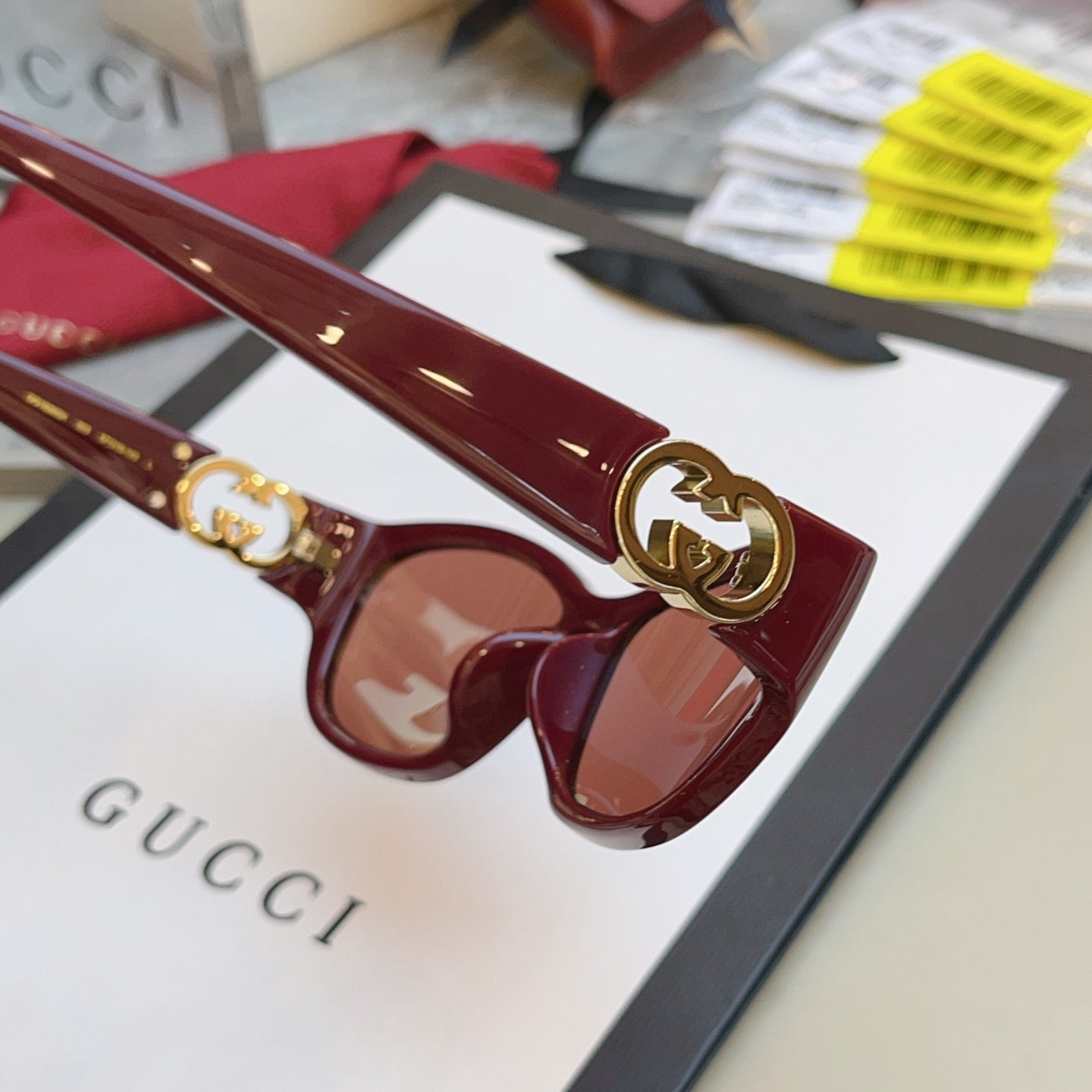Gucci GG1826SK Fashion Red Lens Sunglasses for Men & Women - detail image 2