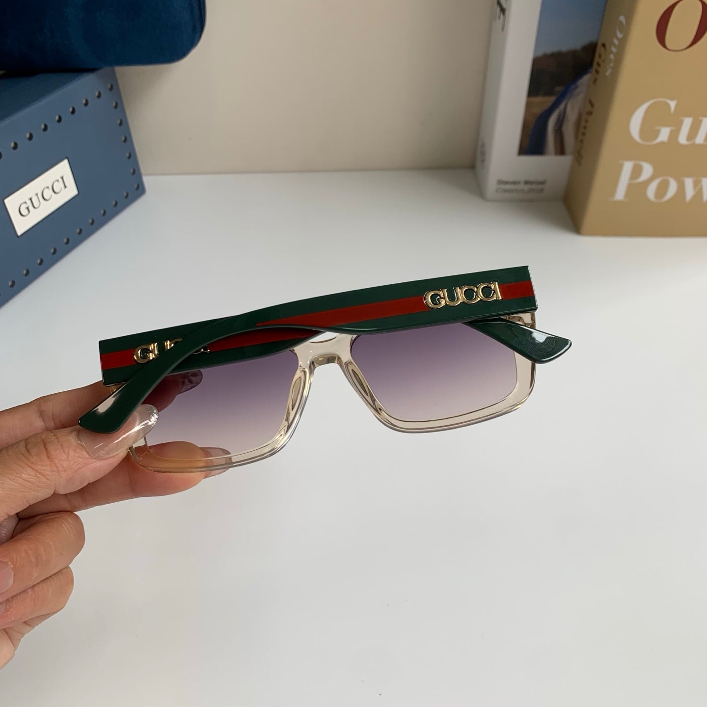 Gucci Square Silver Lens Sunglasses for Men & Women - 448800 - detail image 8