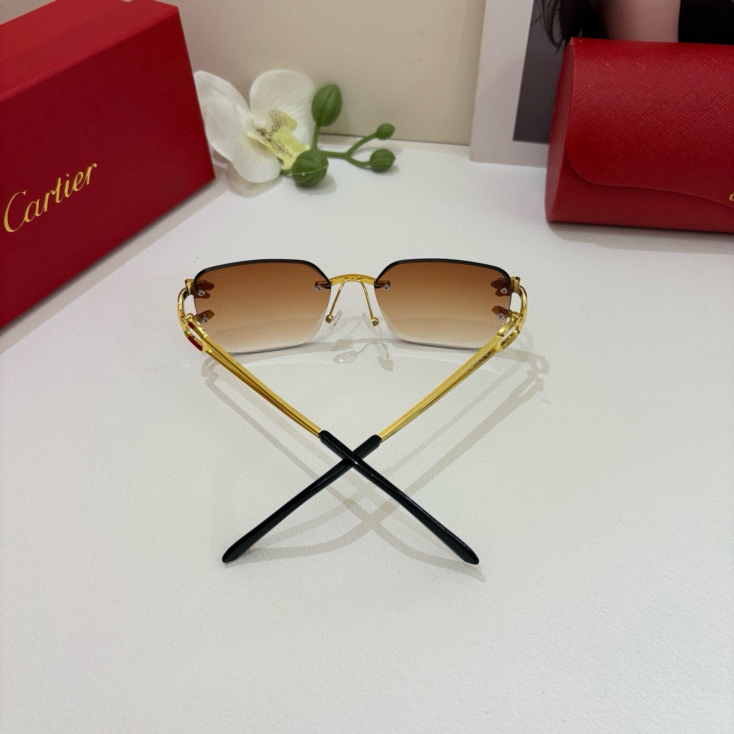 Cartier Fashion Orange Lens Sunglasses for Men & Women - 465740 - detail image 2
