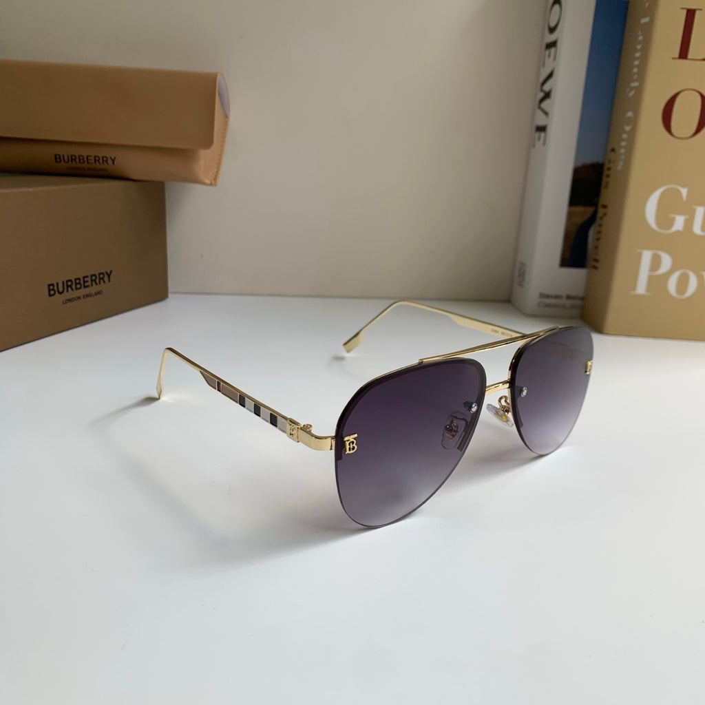 Burberry Metal Aviator Silver Lens Sunglasses for Men & Women - 487406