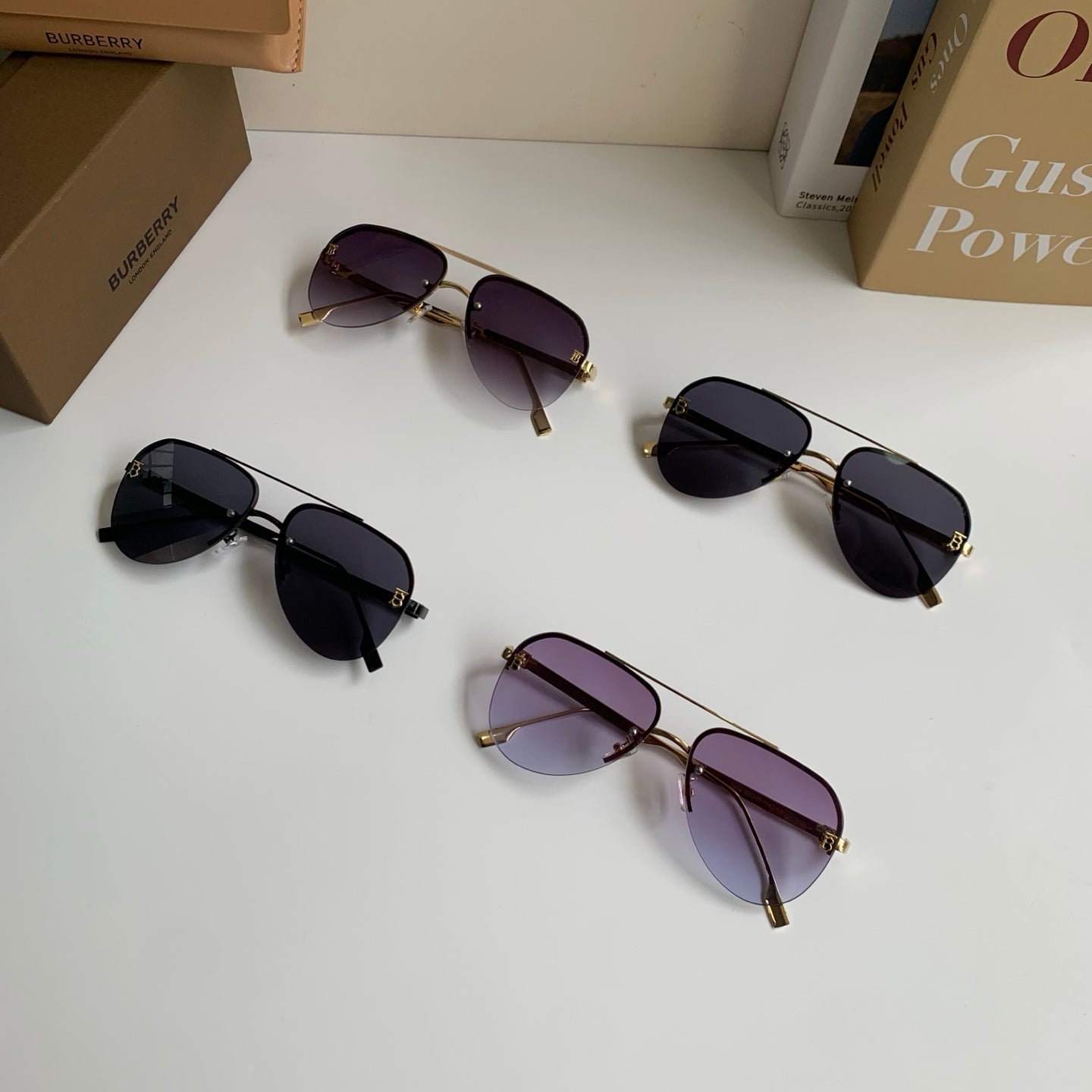 Burberry Metal Aviator Silver Lens Sunglasses for Men & Women - detail image 10