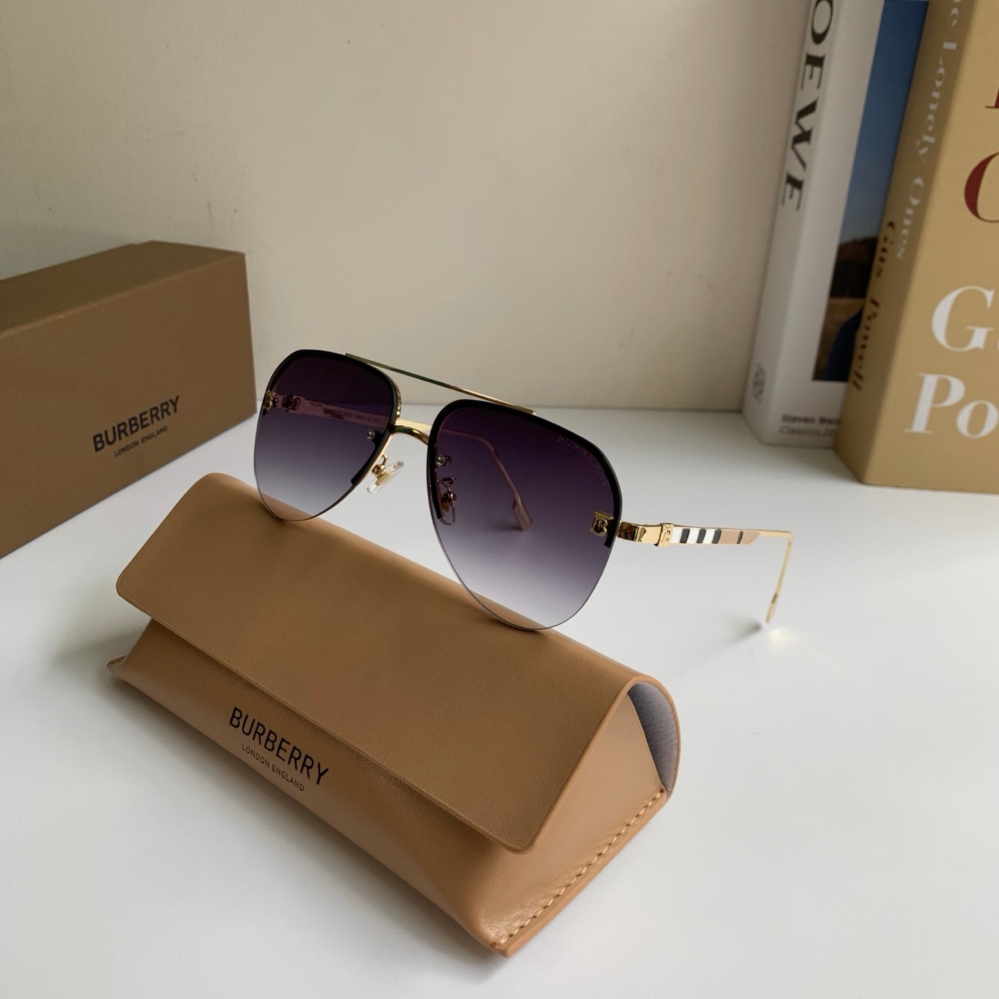 Burberry Metal Aviator Silver Lens Sunglasses for Men & Women - 487406 - detail image 5