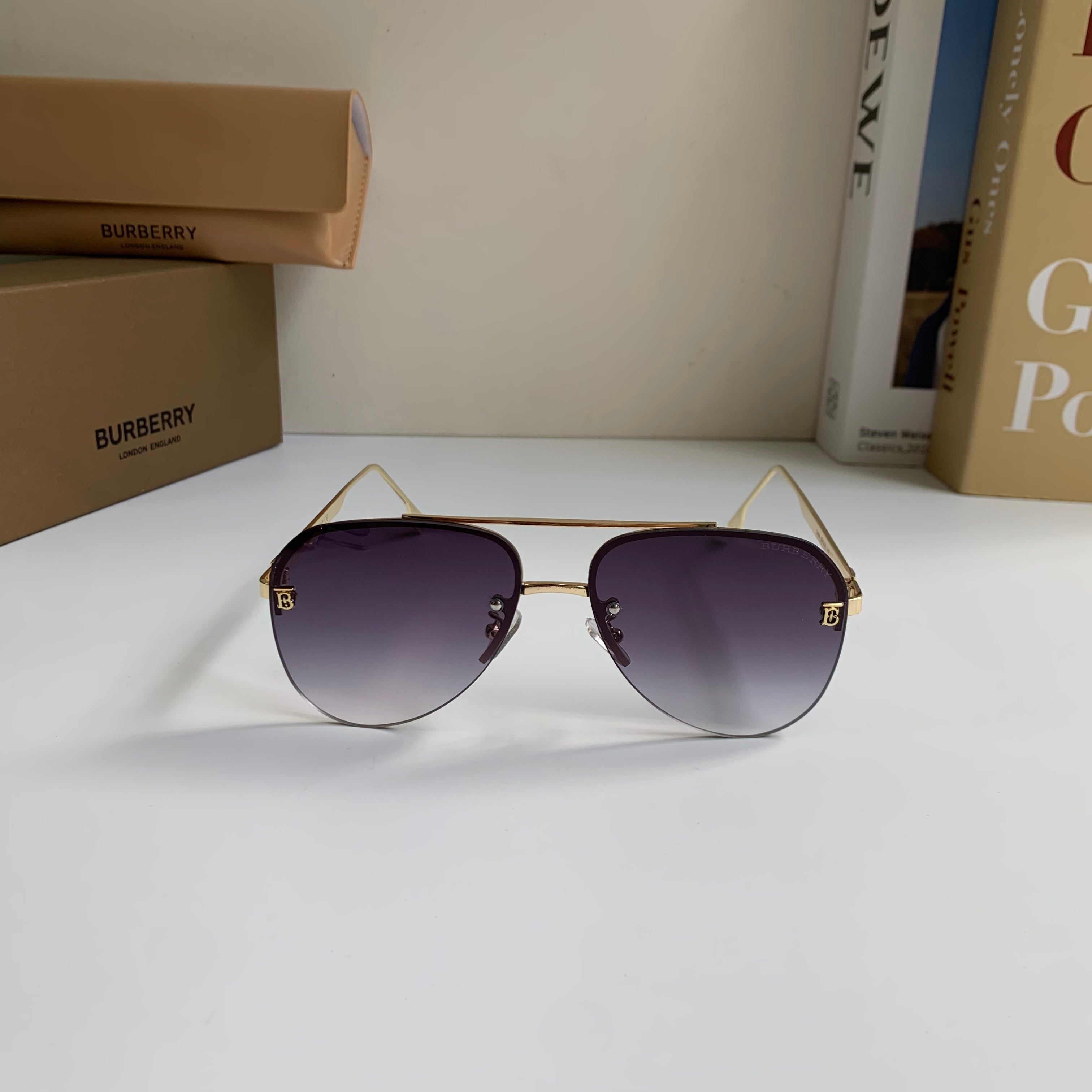 Burberry Metal Aviator Silver Lens Sunglasses for Men & Women - 487406 - detail image 3