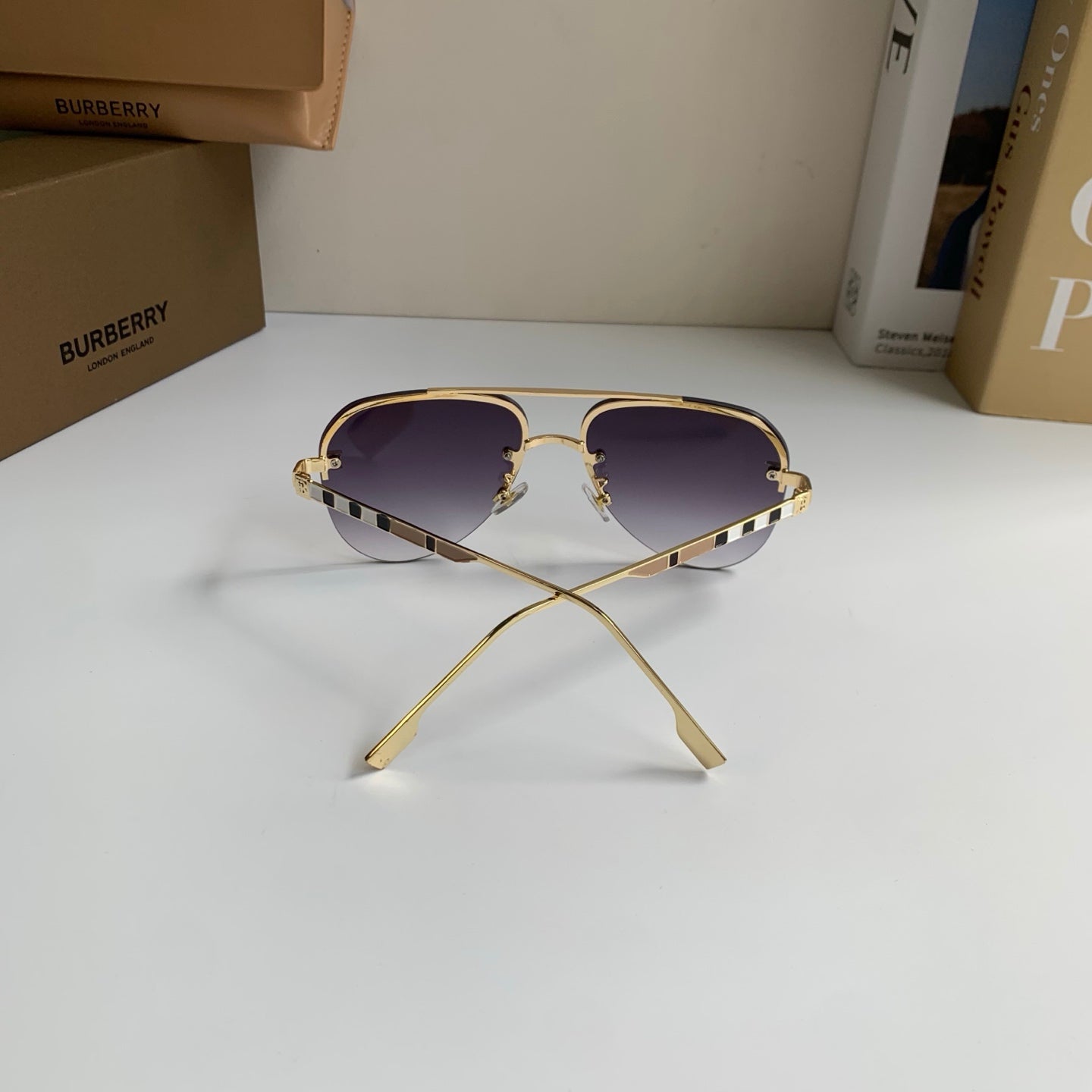 Burberry Metal Aviator Silver Lens Sunglasses for Men & Women - 382888 - detail image 7