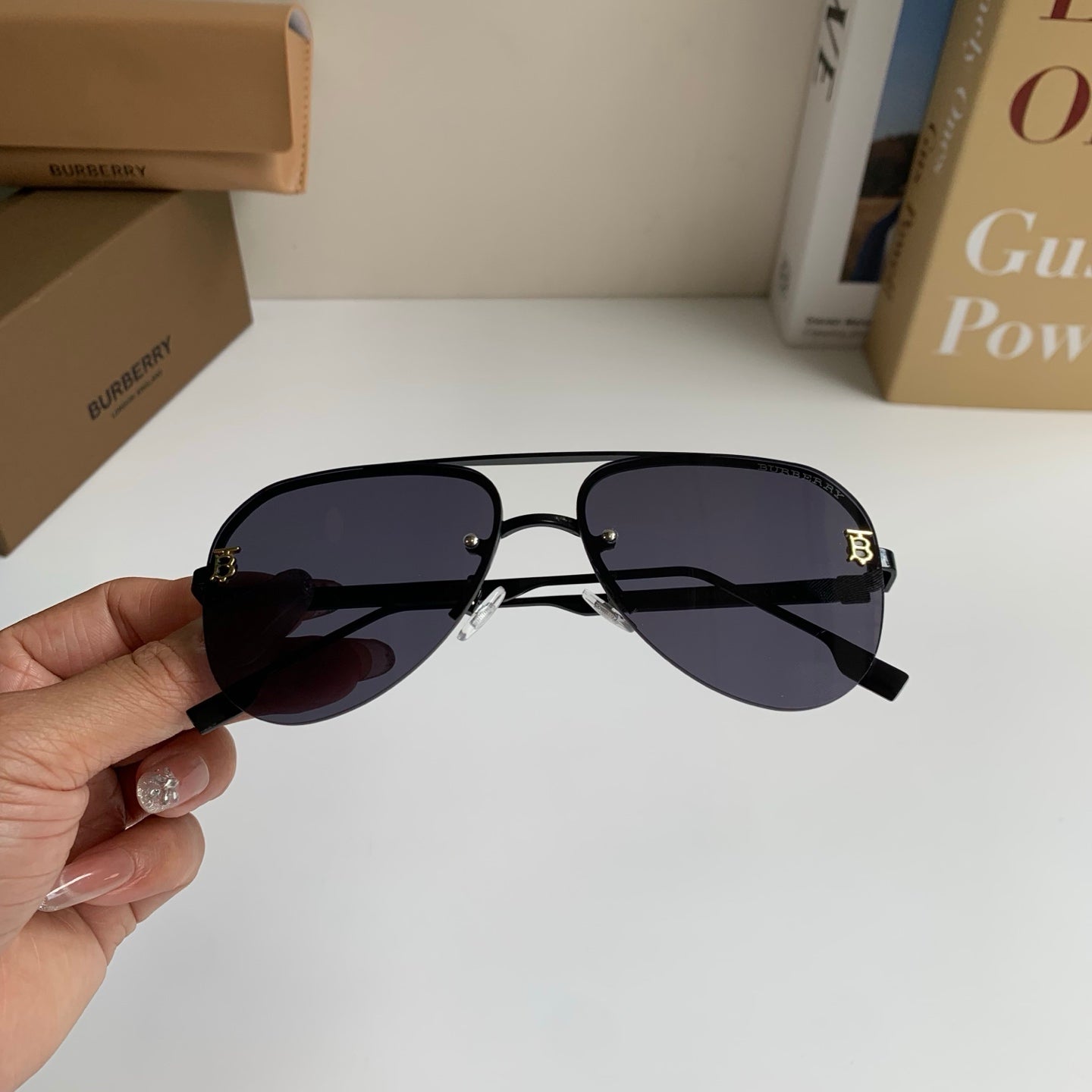 Burberry Metal Aviator Silver Lens Sunglasses for Men & Women - 487407 - detail image 3