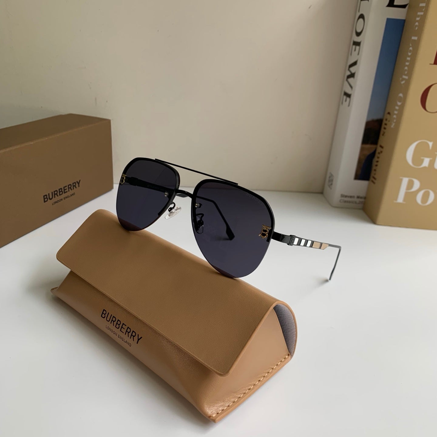 Burberry Metal Aviator Silver Lens Sunglasses for Men & Women - 487407 - detail image 4
